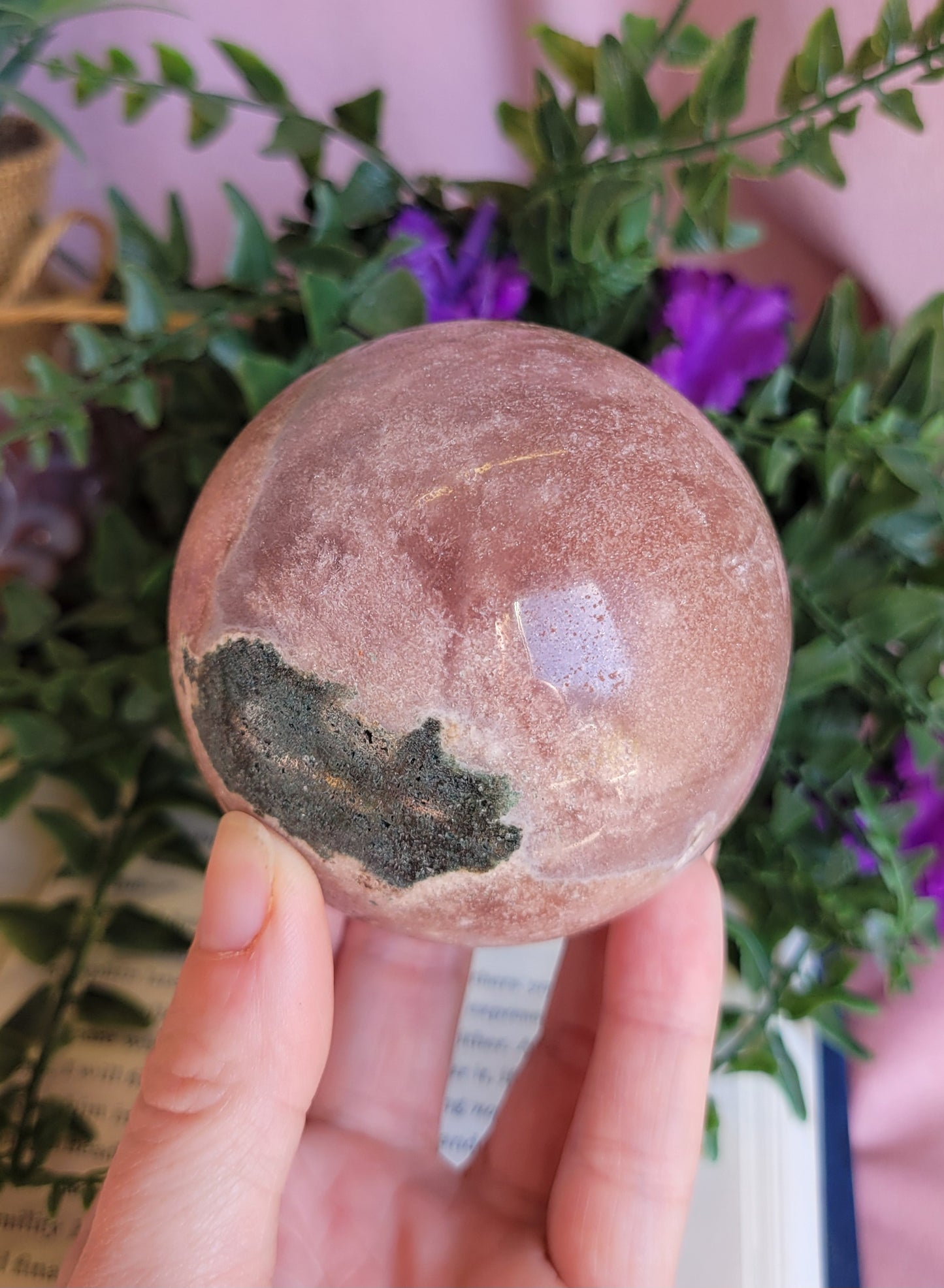 Druzy Pink Amethyst sphere 71mm