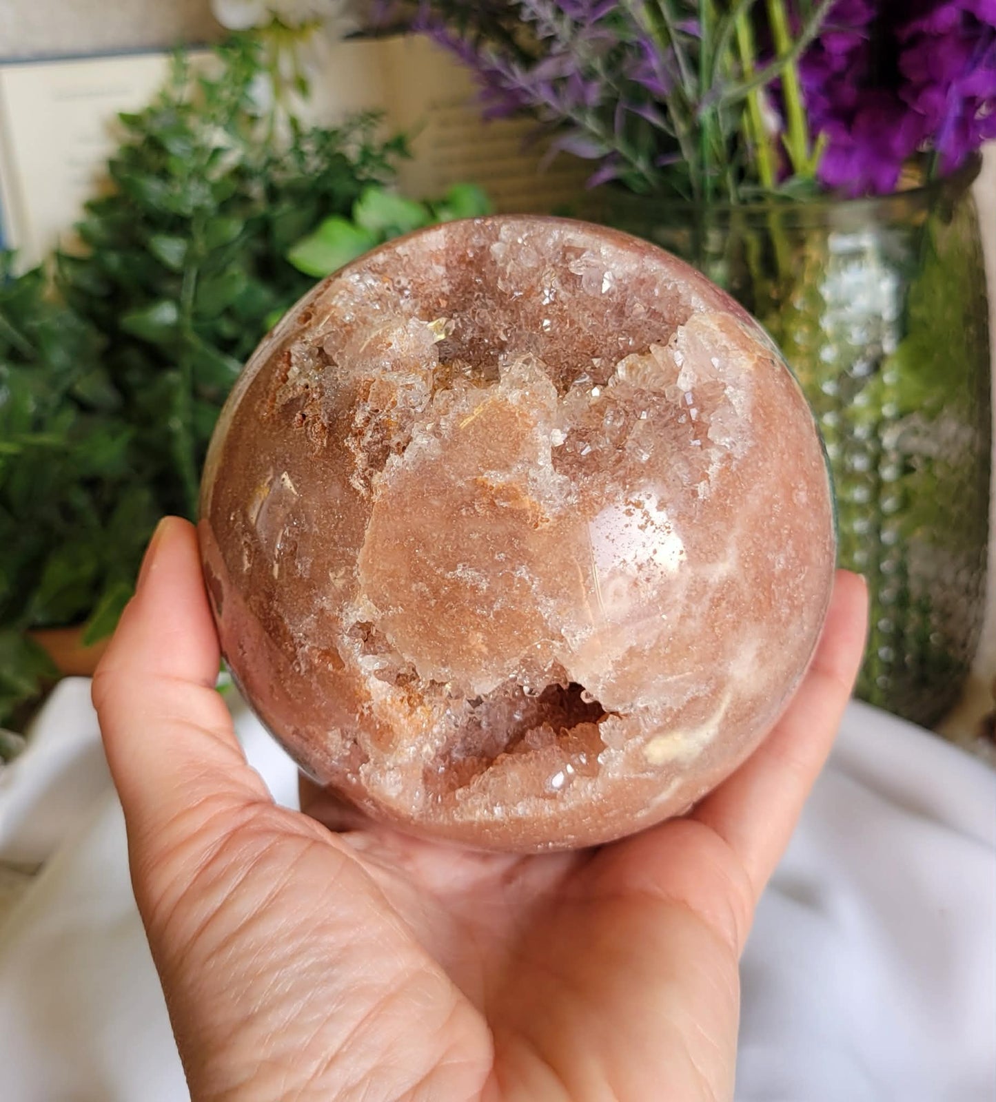Druzy Pink Amethyst Sphere 98MM