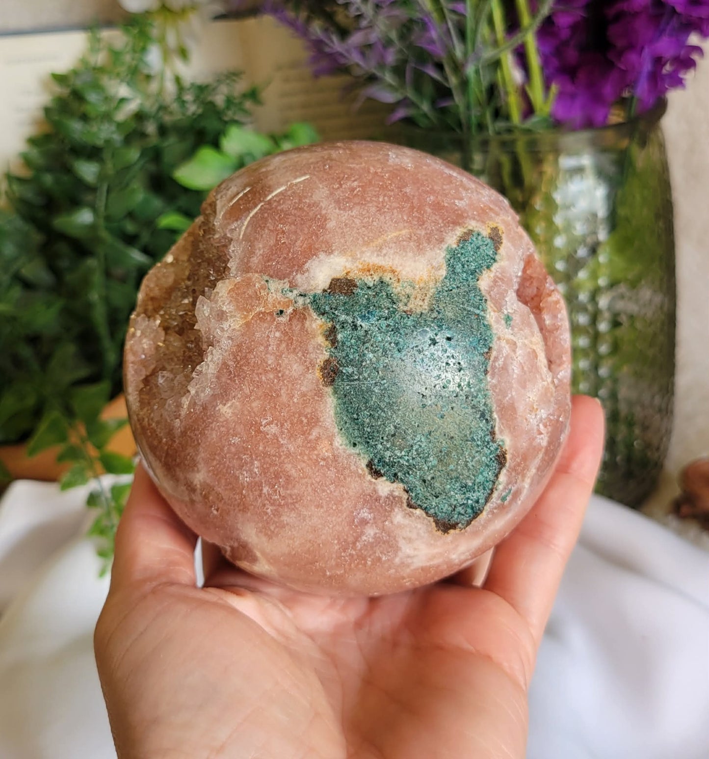 Druzy Pink Amethyst Sphere 98MM