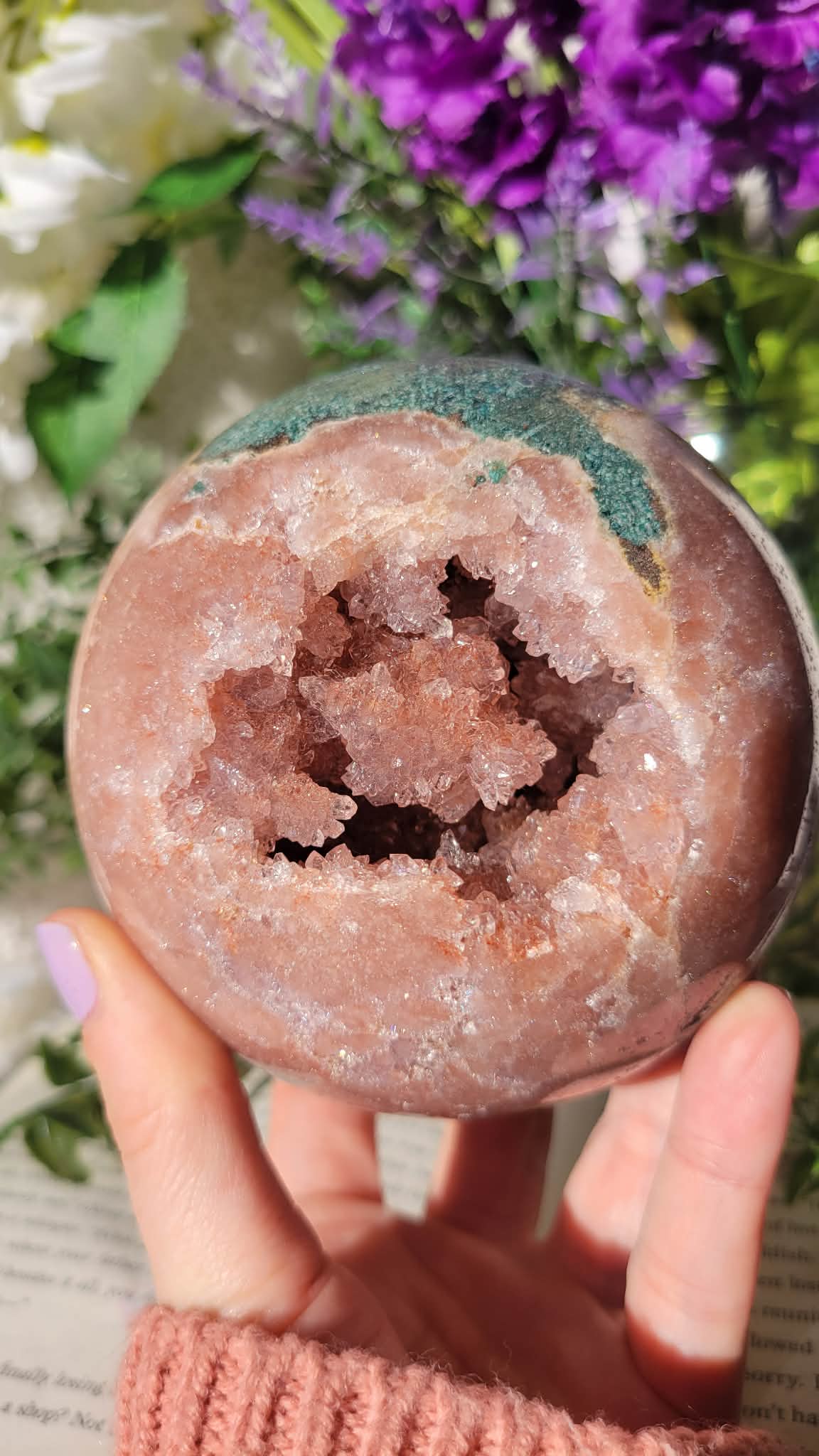 Druzy Pink Amethyst Sphere 98MM