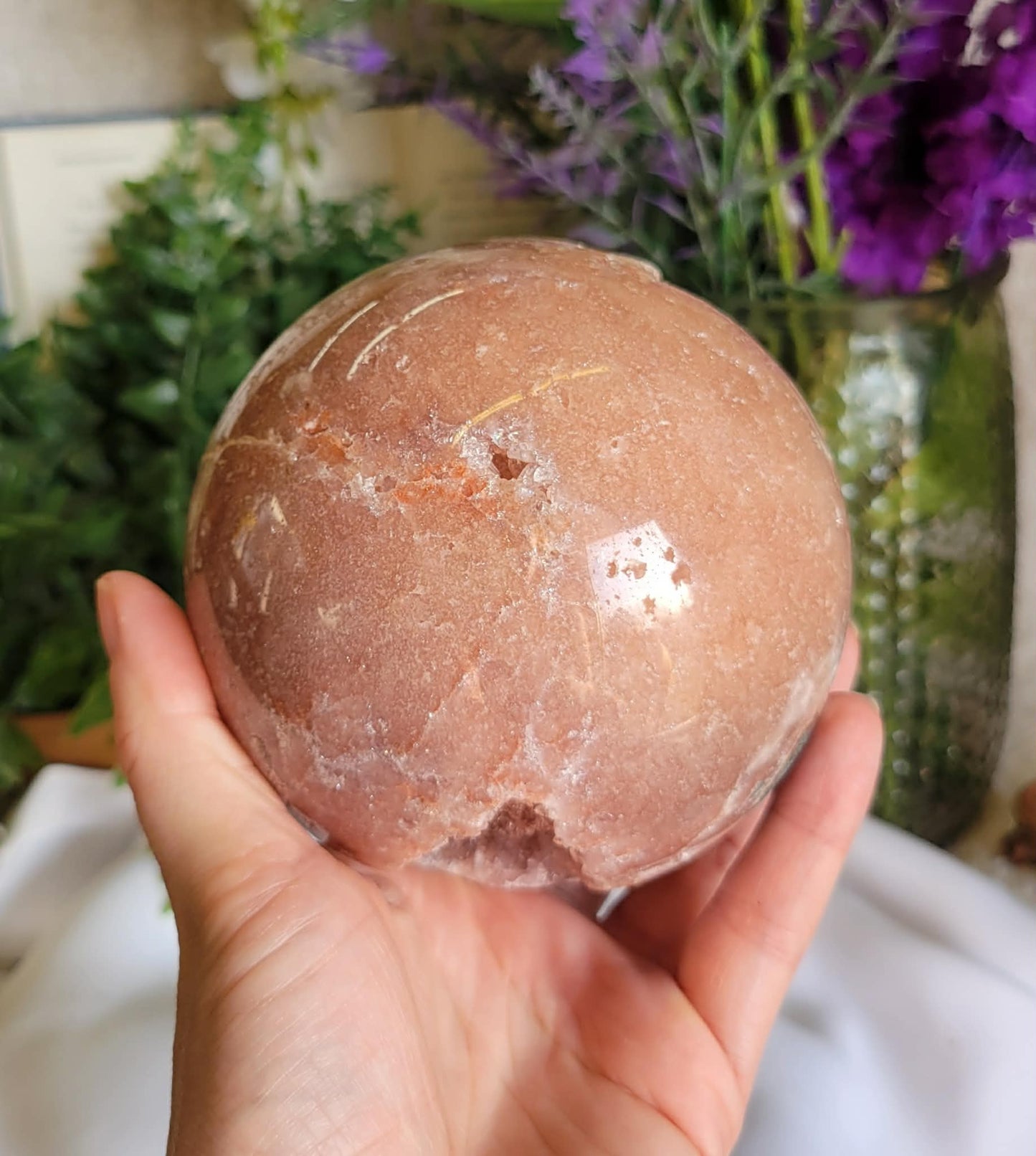 Druzy Pink Amethyst Sphere 98MM