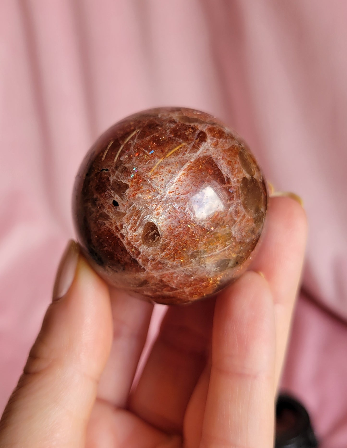 Confetti sunstone sphere 43mm
