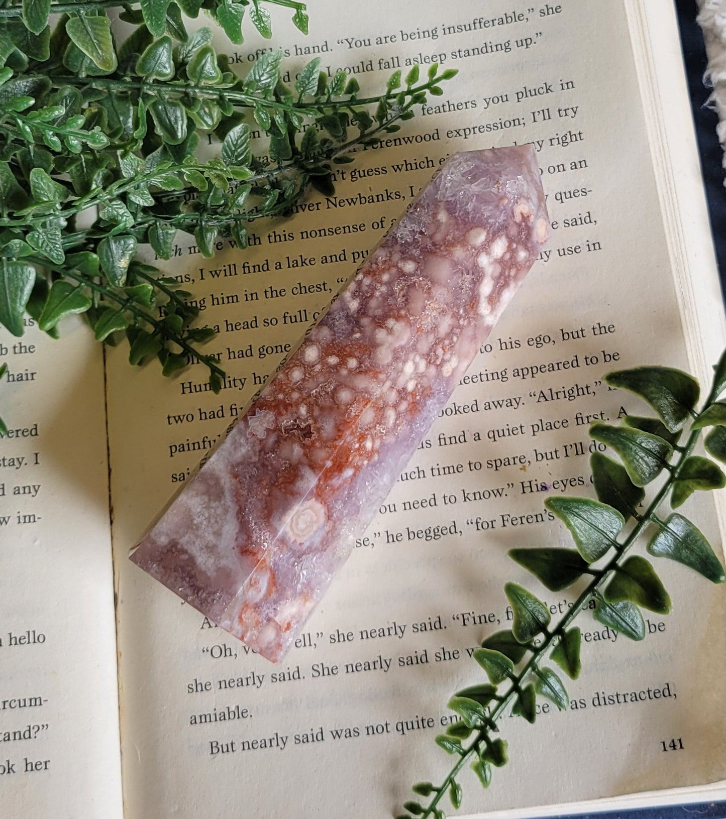 High quality pink amethyst tower