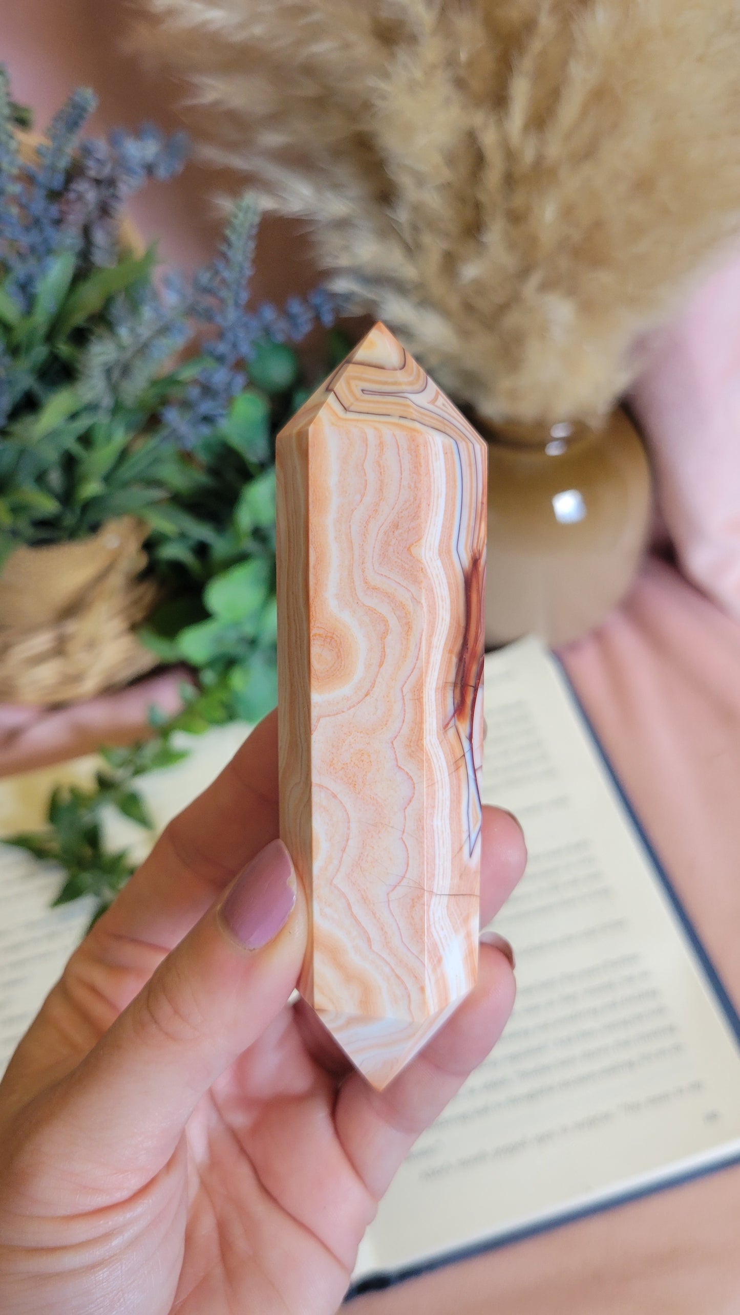Peachy Obry Banded Carnelian DT
