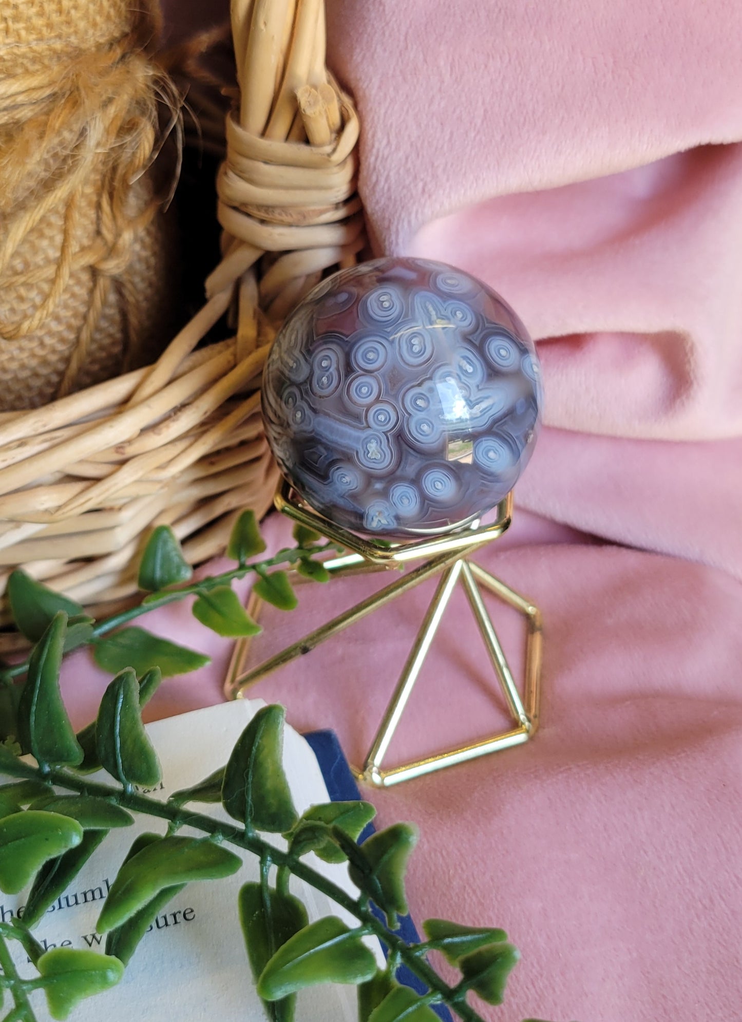 HQ 44mm swazi agate sphere