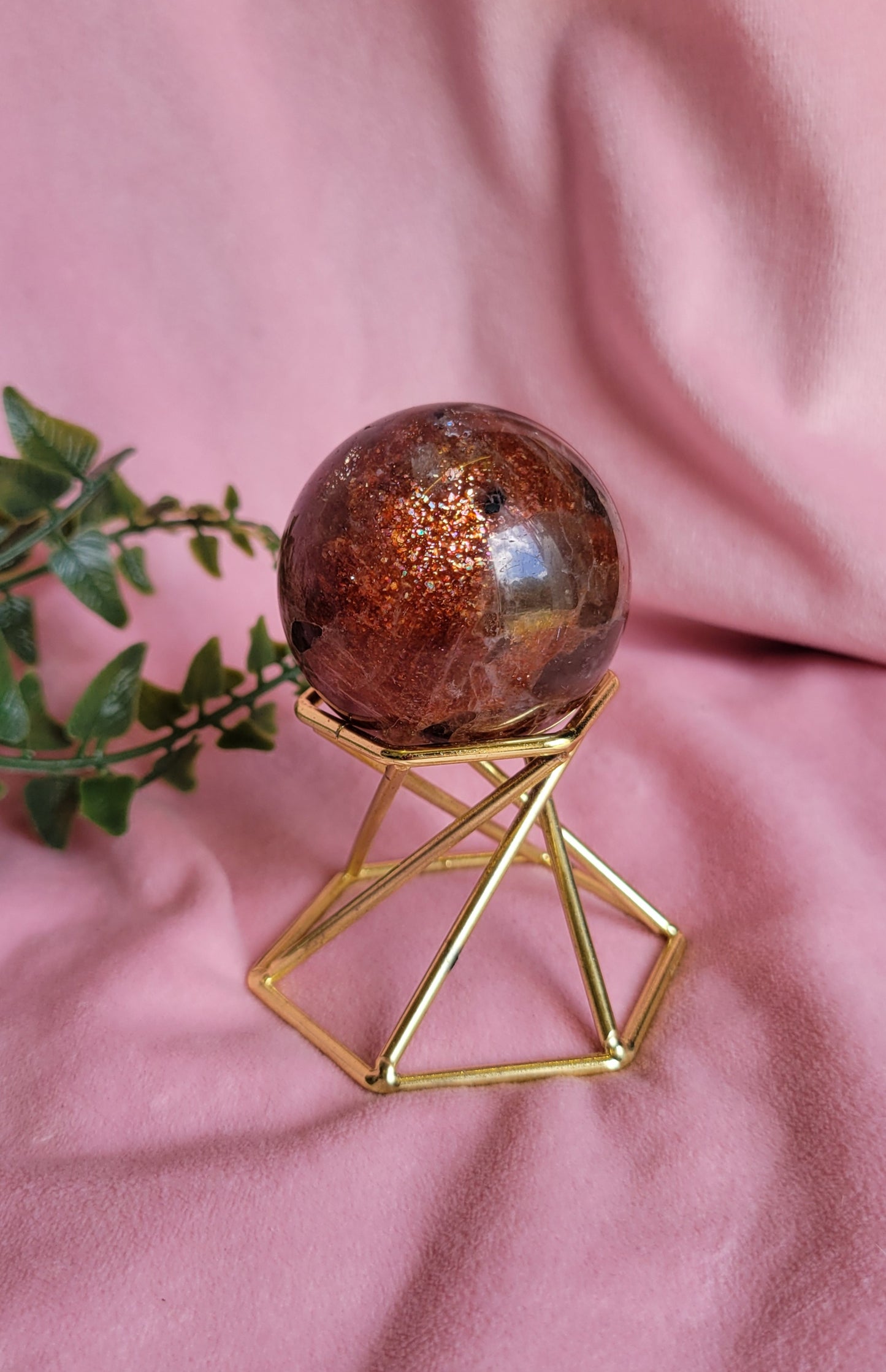 Confetti sunstone sphere 43mm