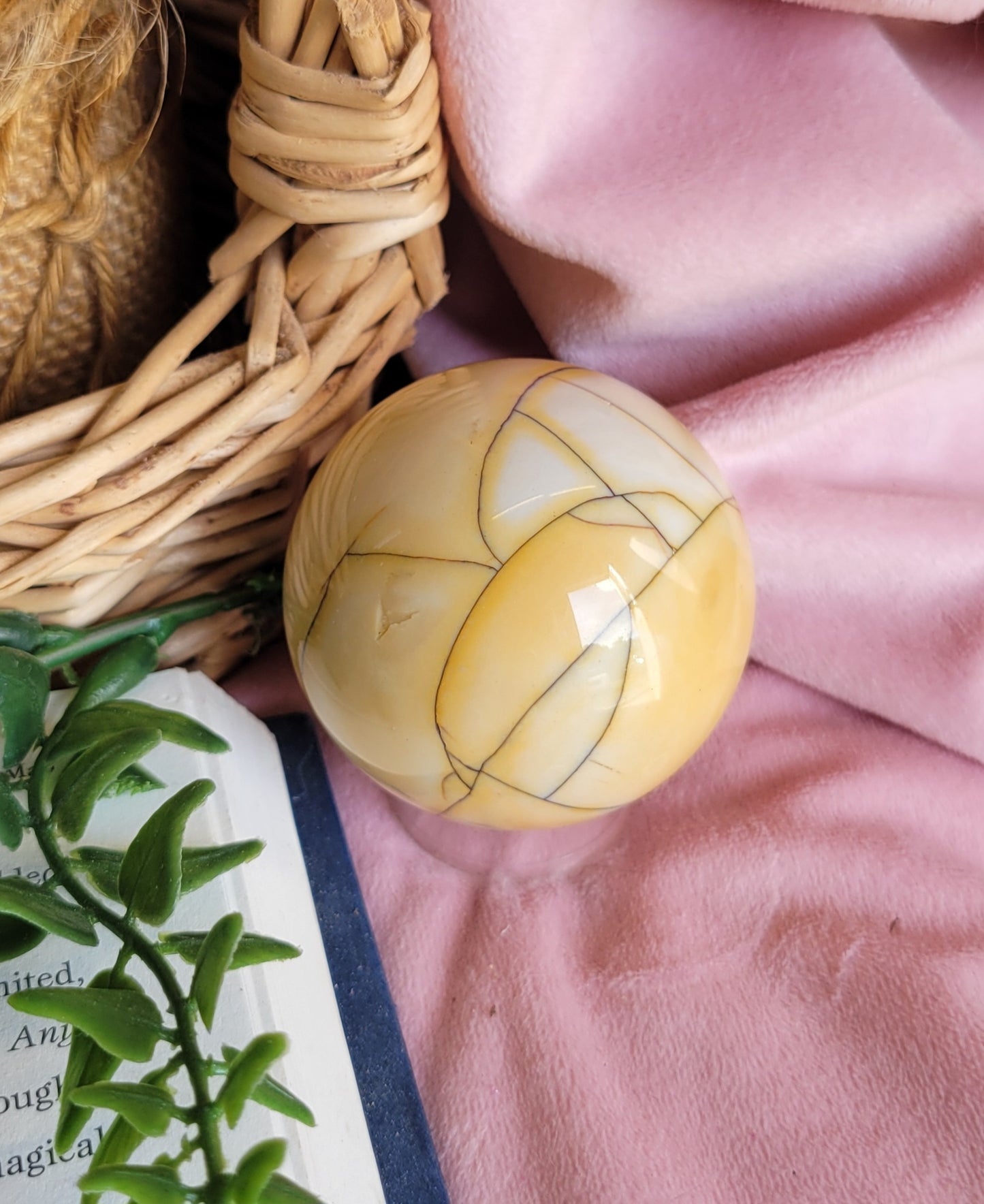 Sunny yellow Mookite Sphere 55mm