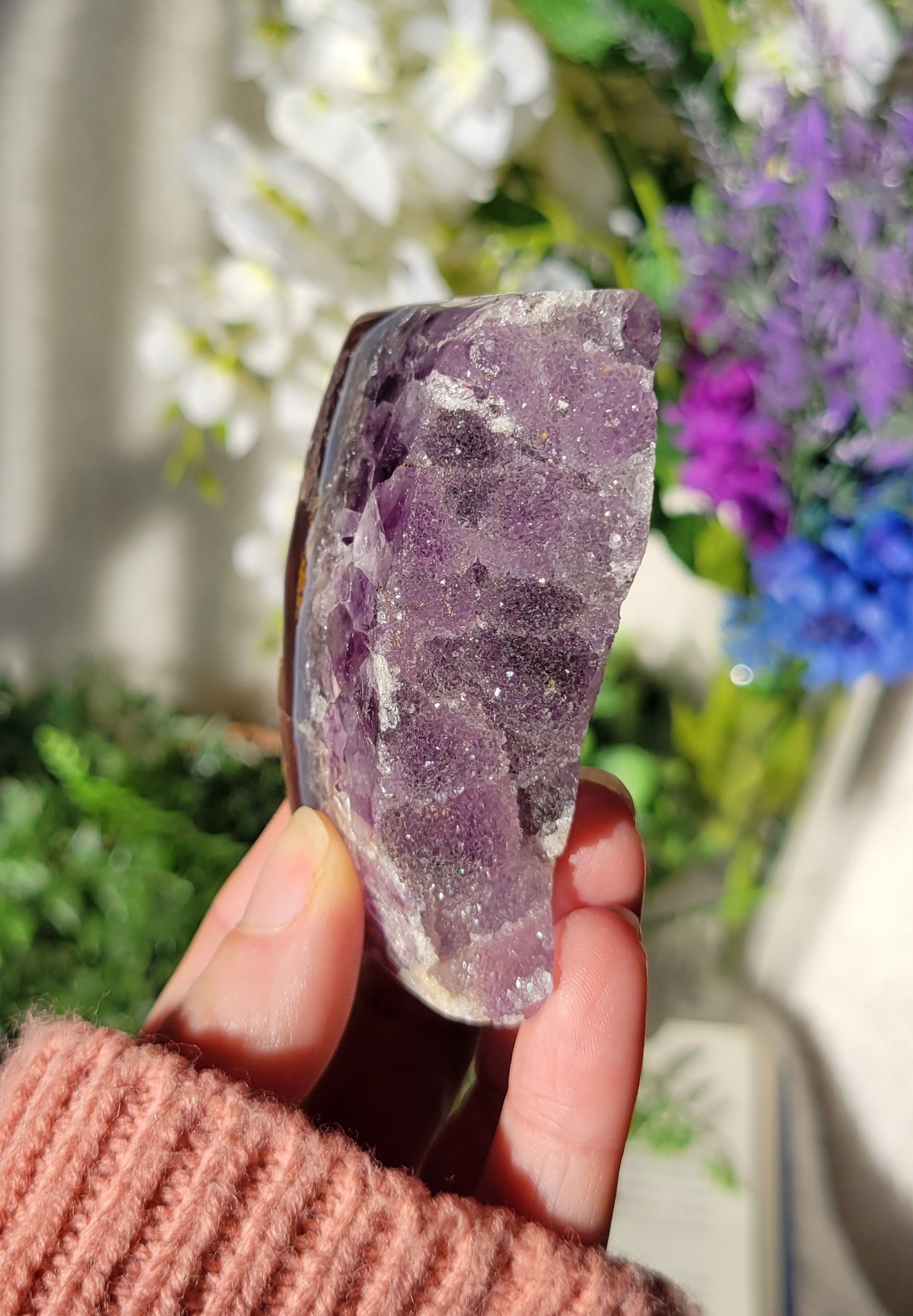 Purple sugar druzy amethyst freeform