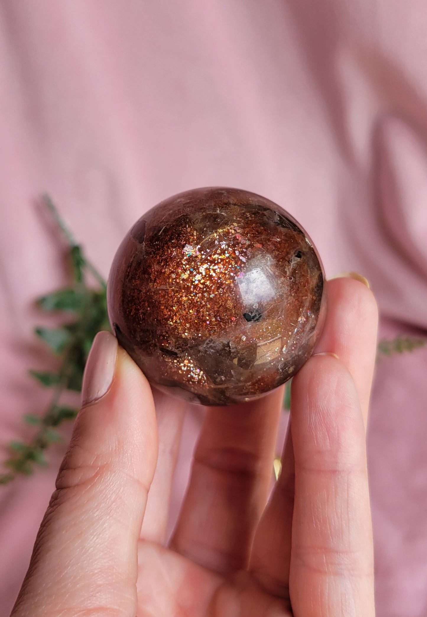 Confetti sunstone sphere 43mm
