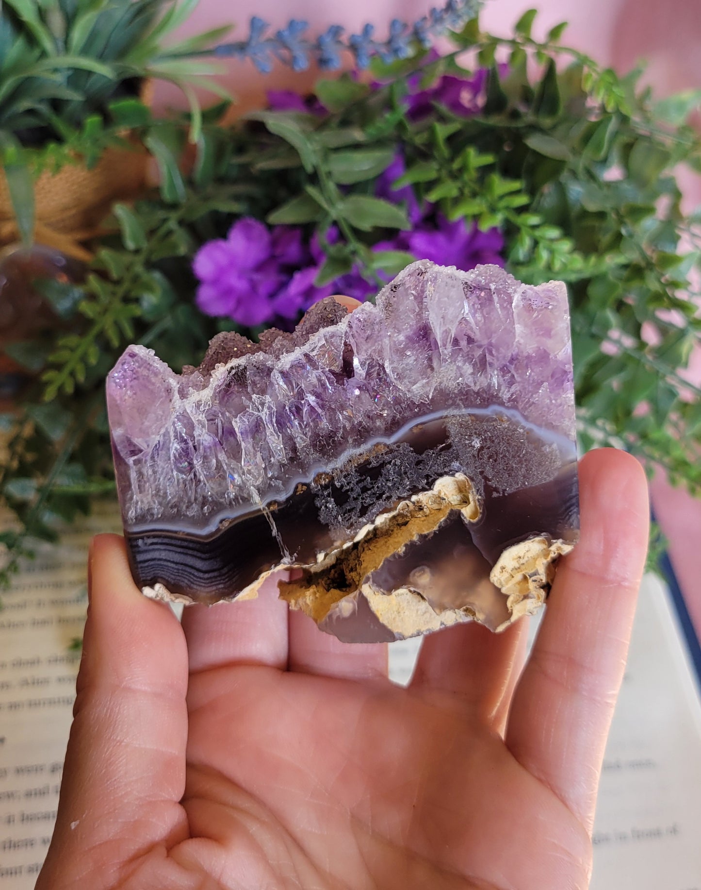 Purple sugar druzy amethyst freeform