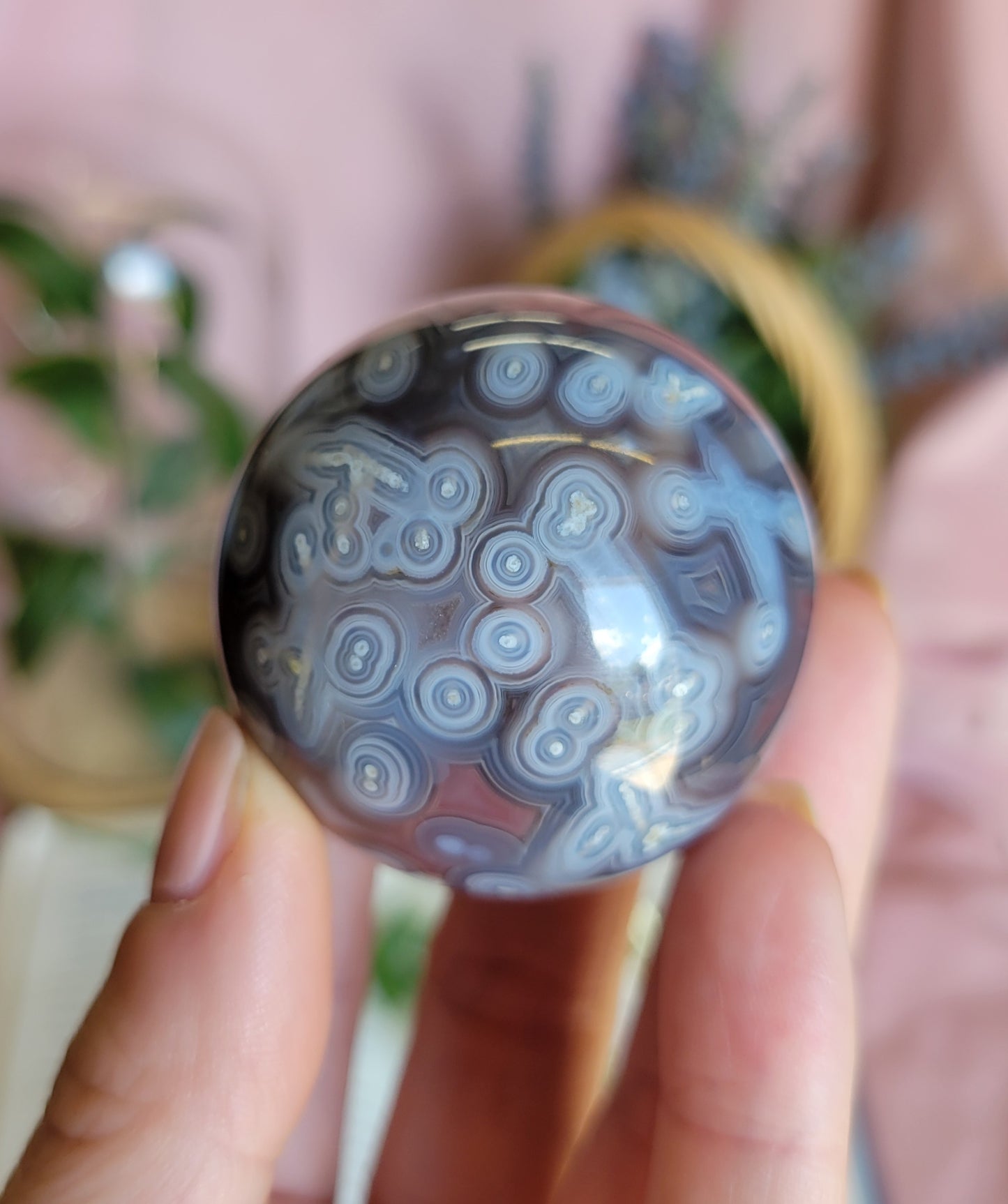 HQ 44mm swazi agate sphere