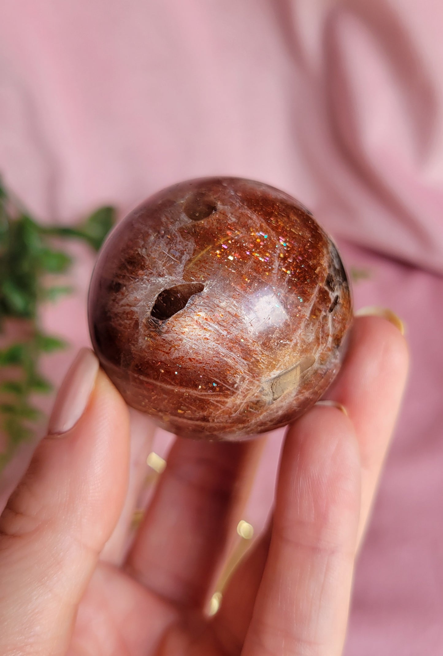 Confetti sunstone sphere 43mm