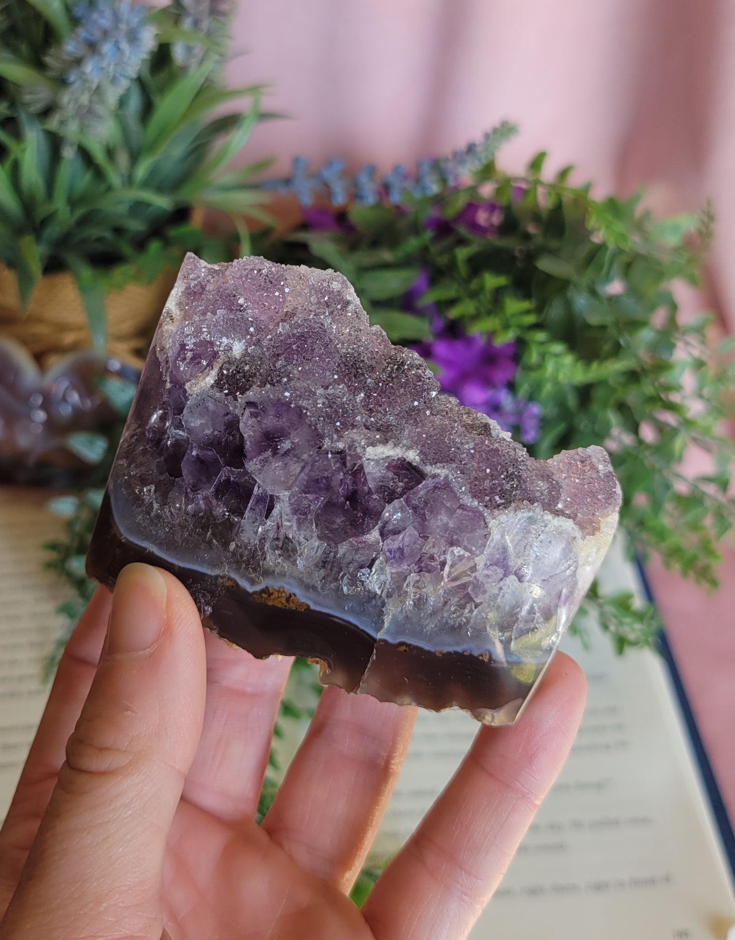 Purple sugar druzy amethyst freeform