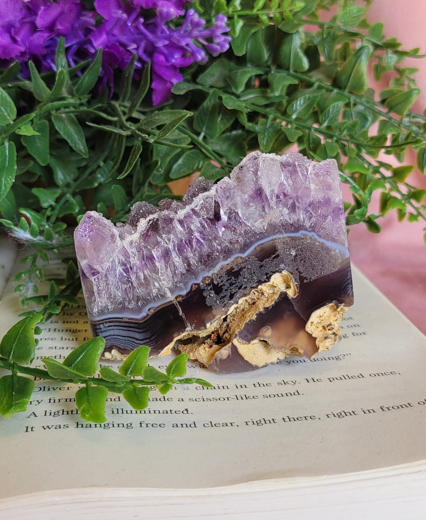 Purple sugar druzy amethyst freeform