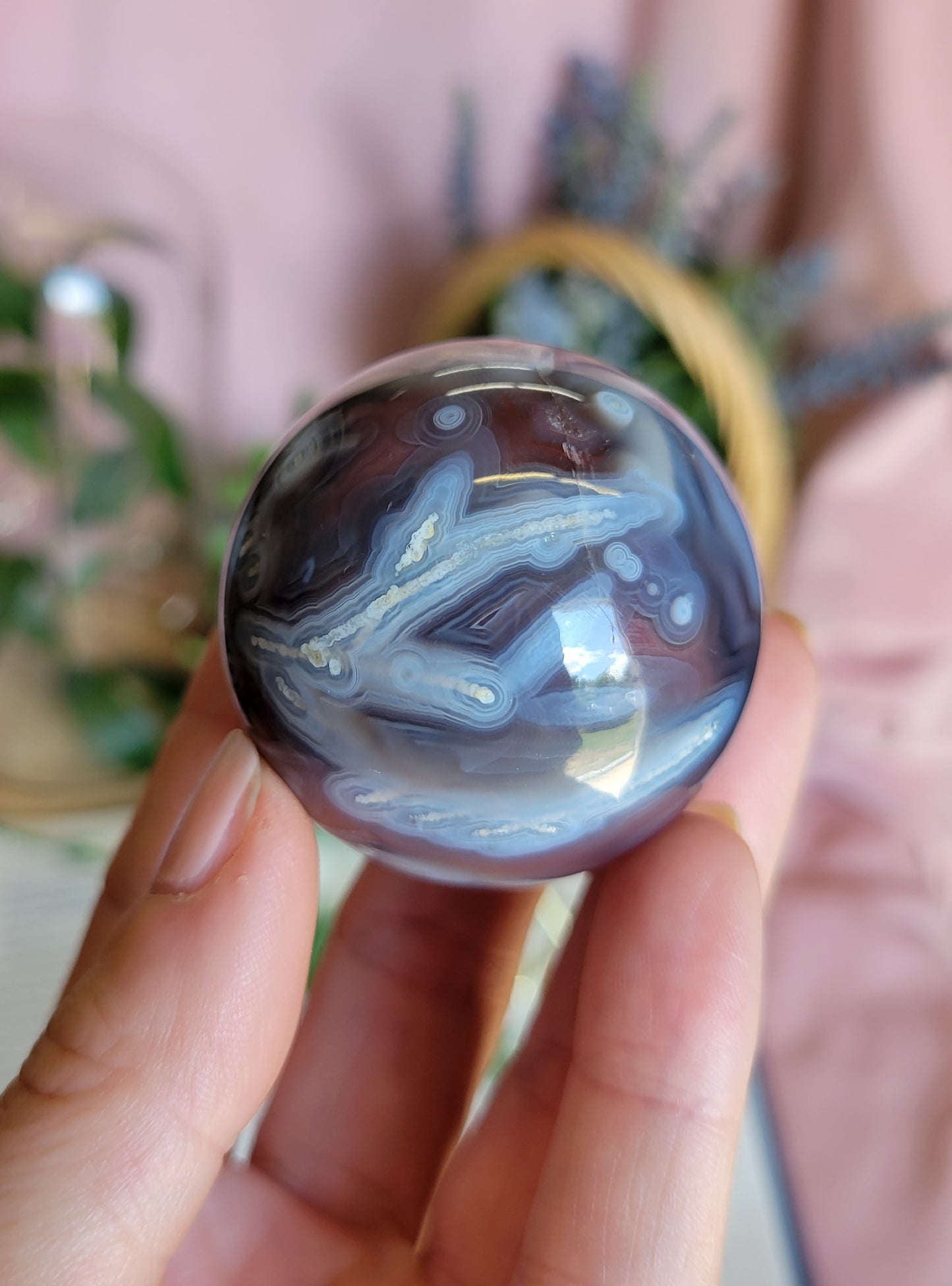 HQ 44mm swazi agate sphere