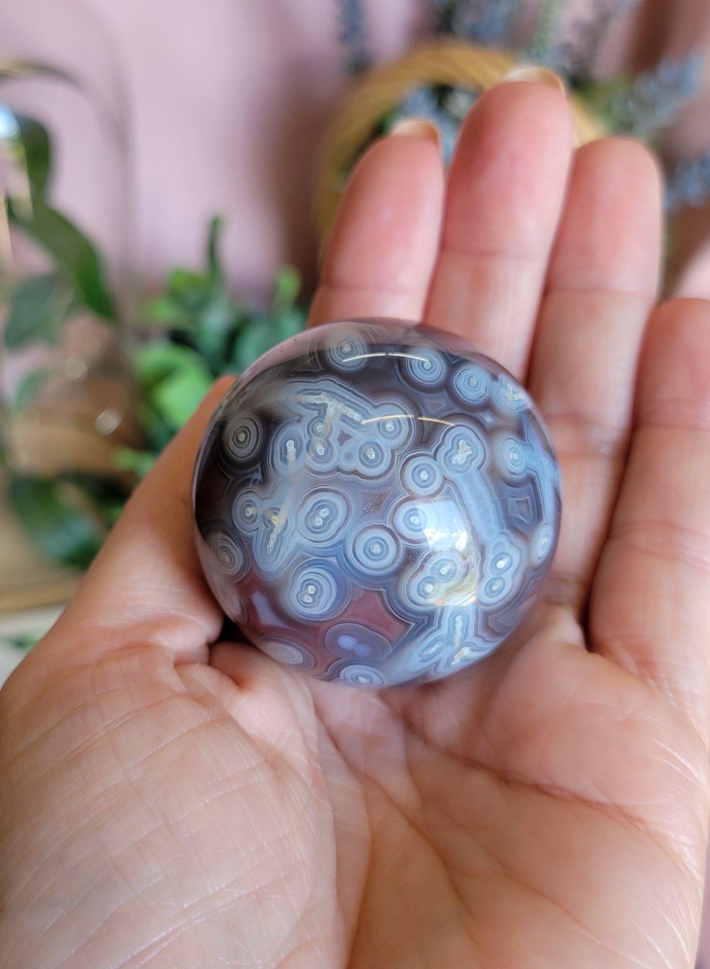 HQ 44mm swazi agate sphere