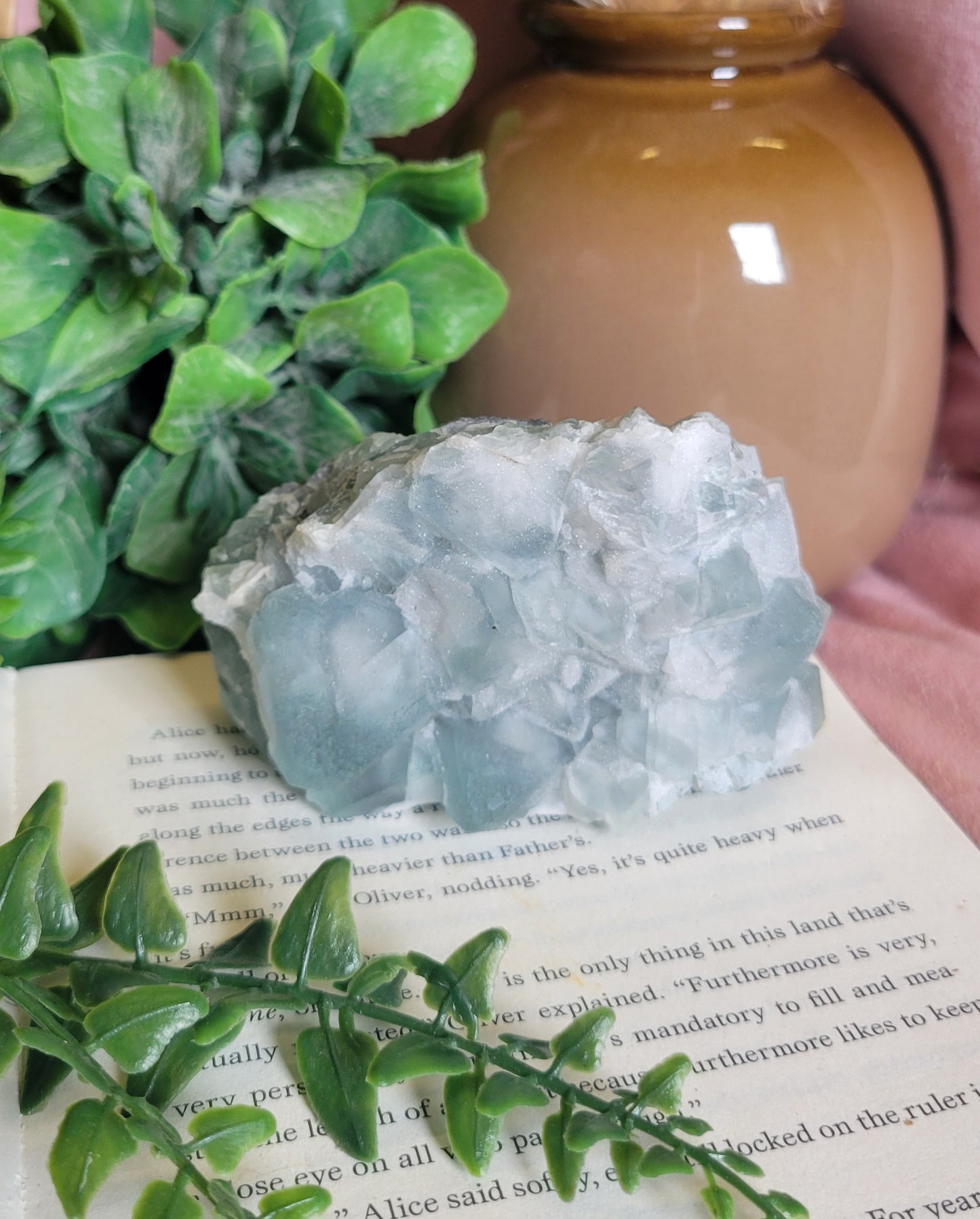 Blue/green sugary fluorite specimen