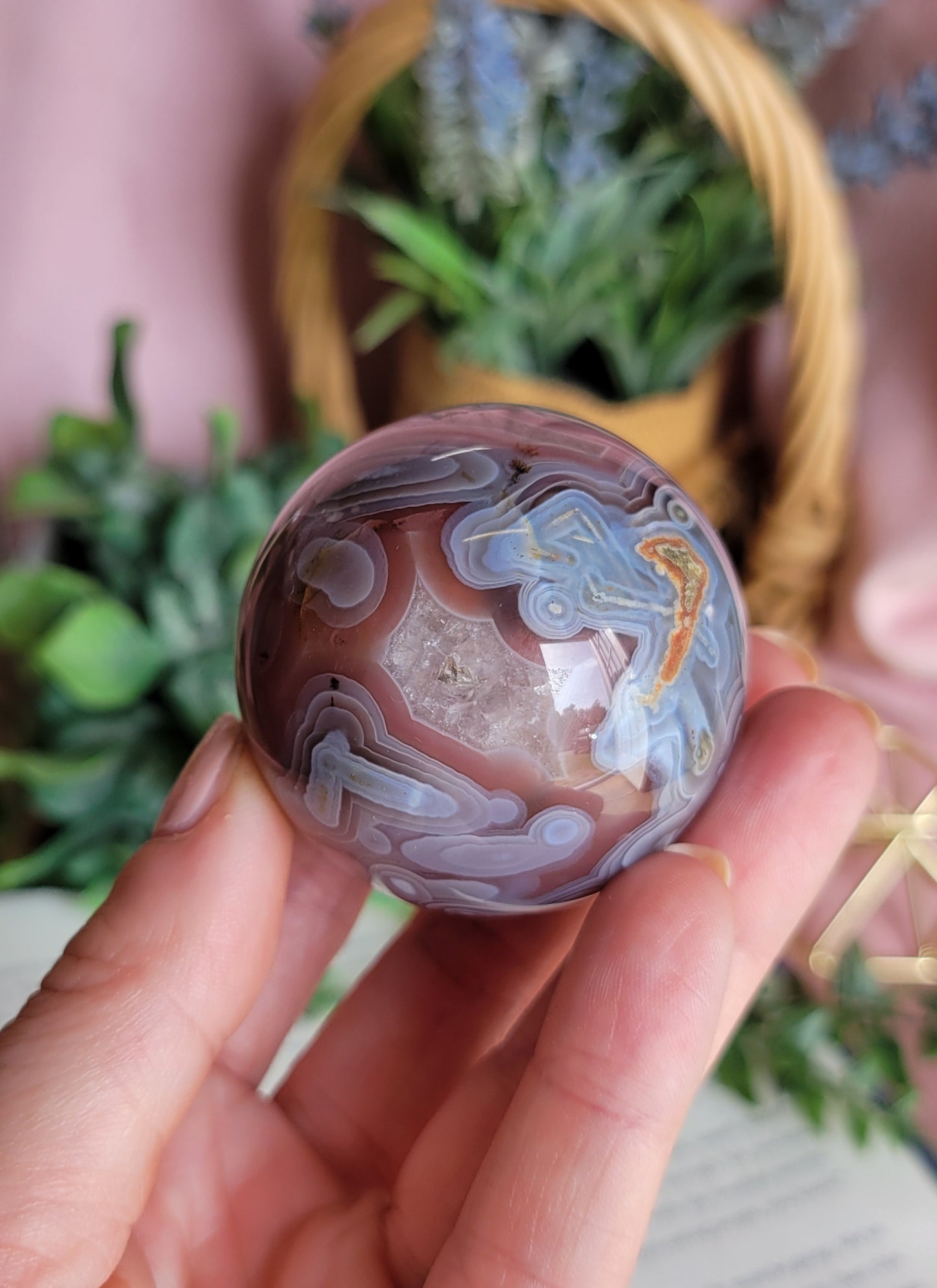 46mm HQ swazi agate sphere