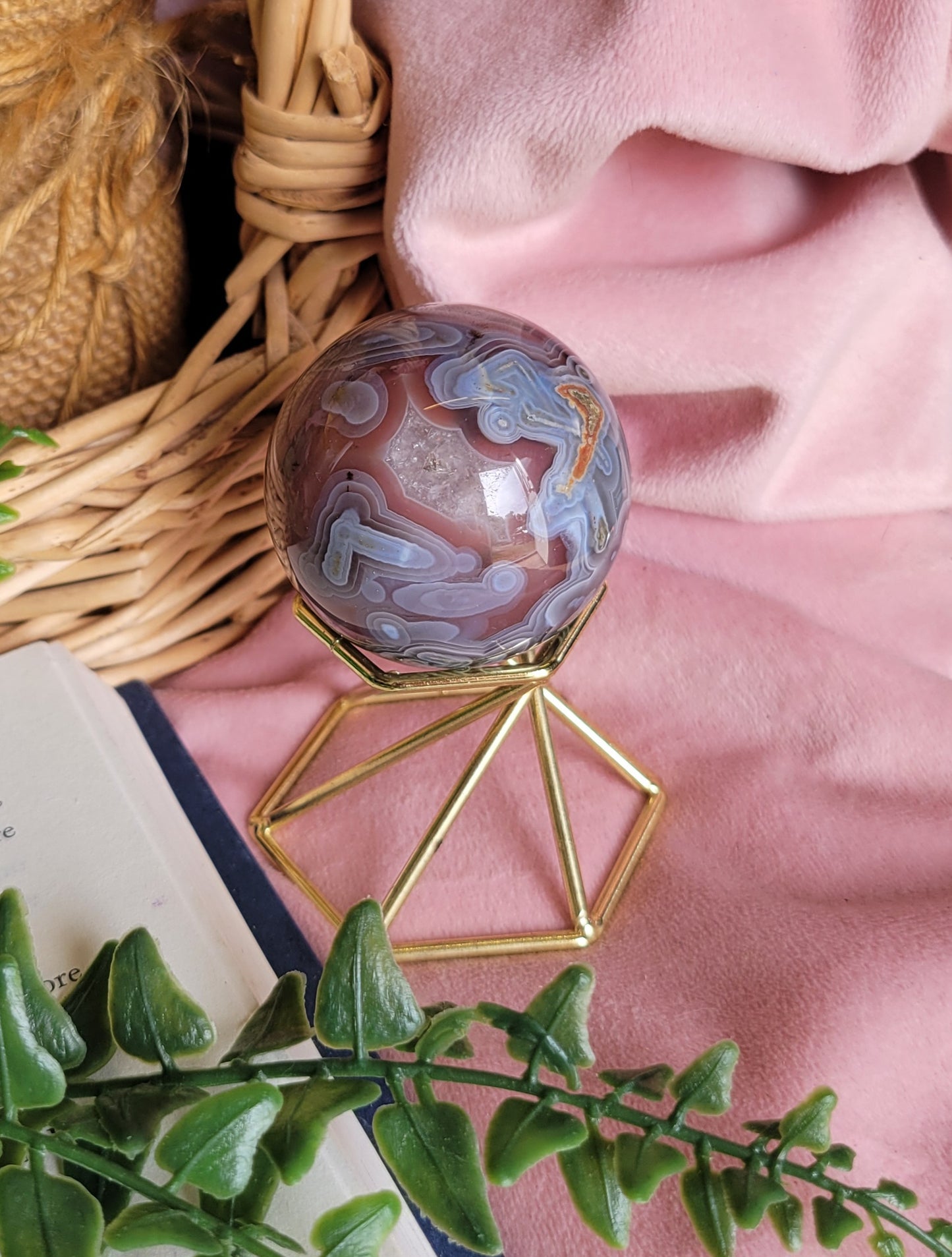 46mm HQ swazi agate sphere