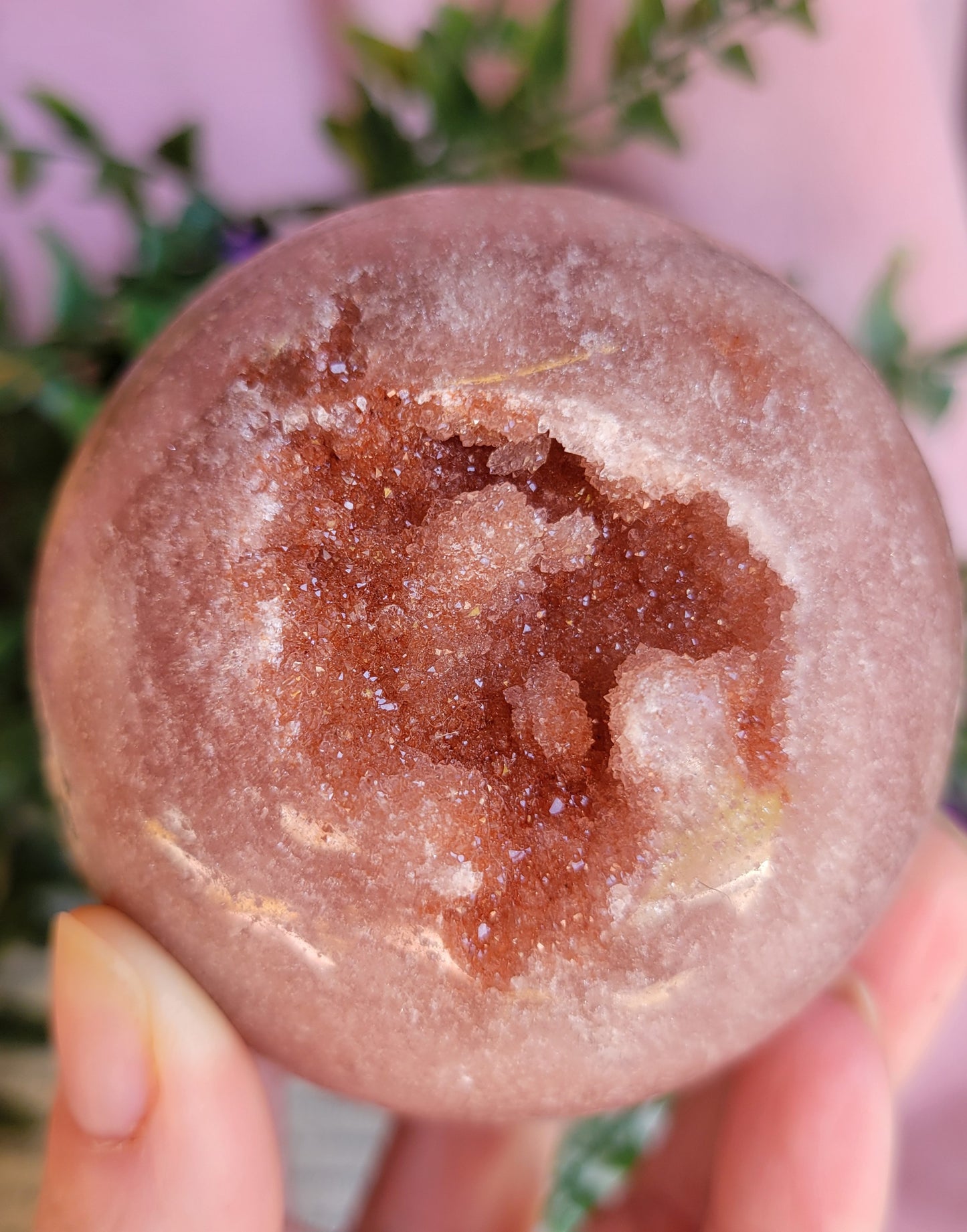 Druzy Pink Amethyst sphere 71mm