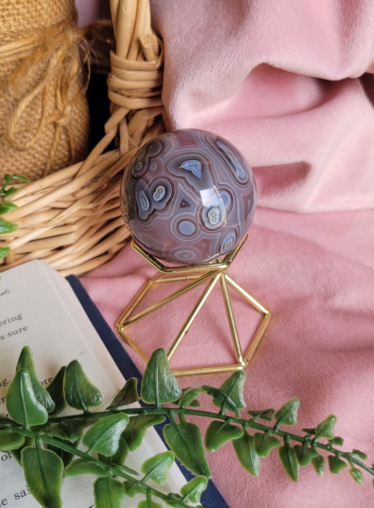 46mm HQ swazi agate sphere