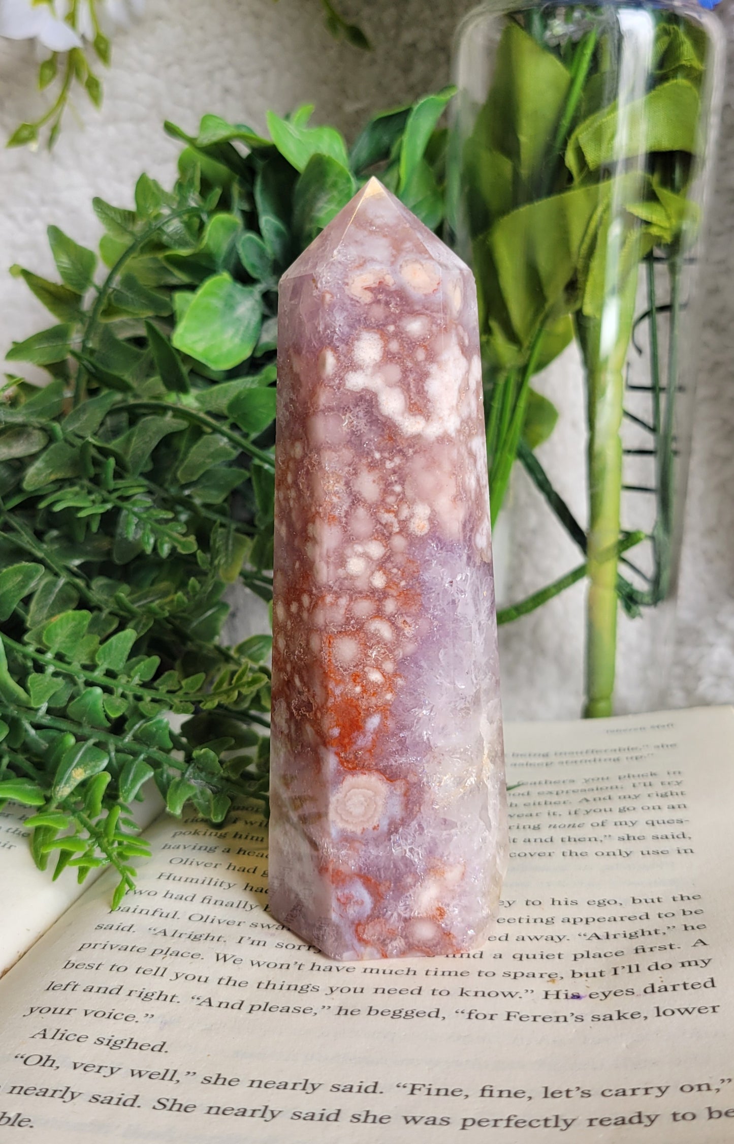 High quality pink amethyst tower