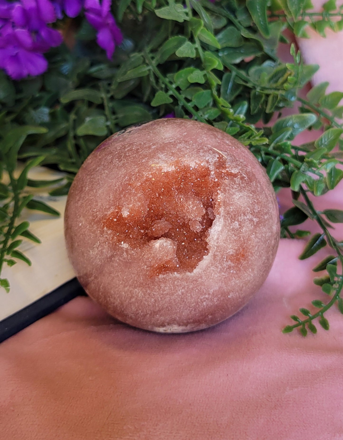 Druzy Pink Amethyst sphere 71mm