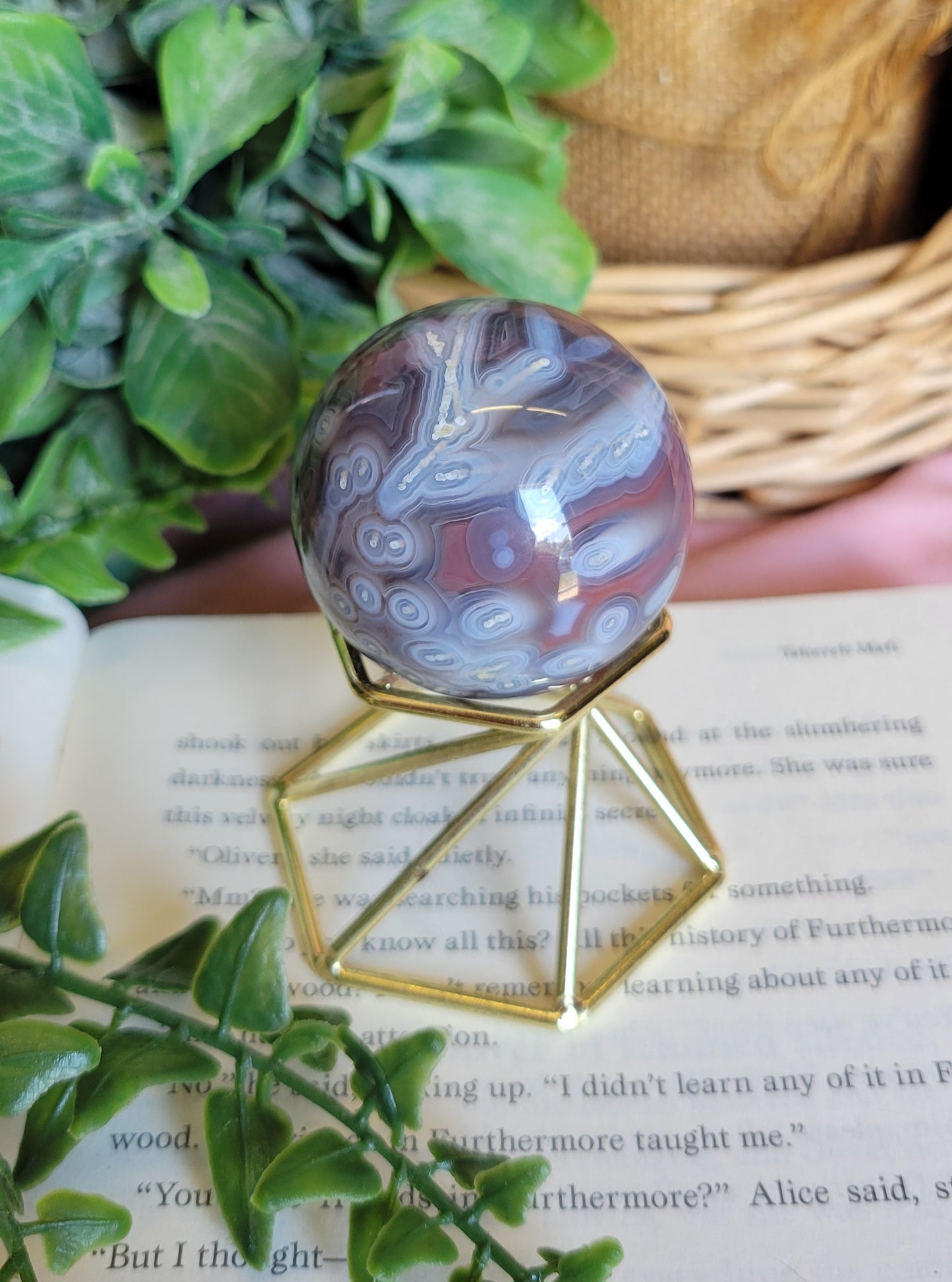 HQ 44mm swazi agate sphere
