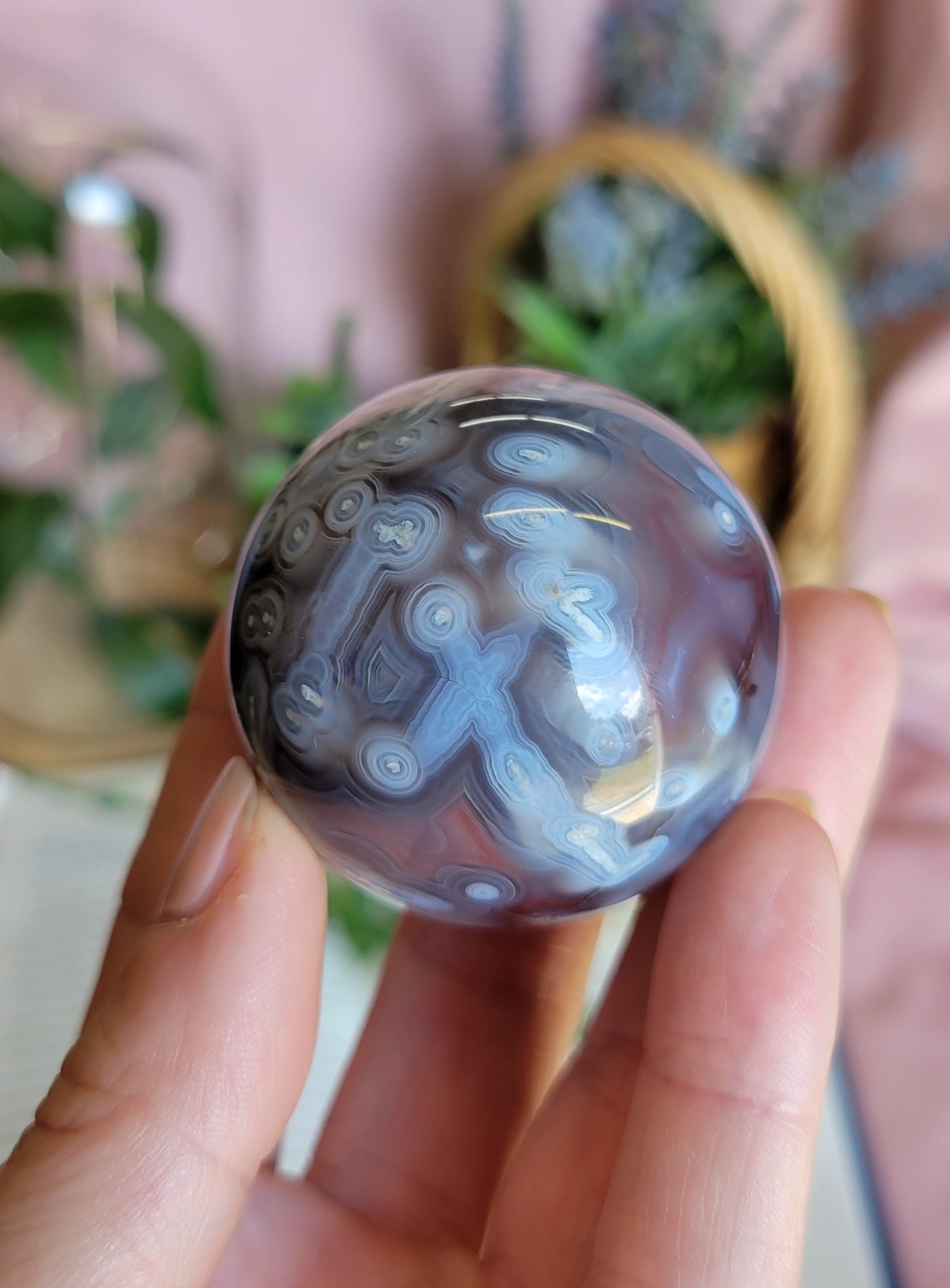 HQ 44mm swazi agate sphere