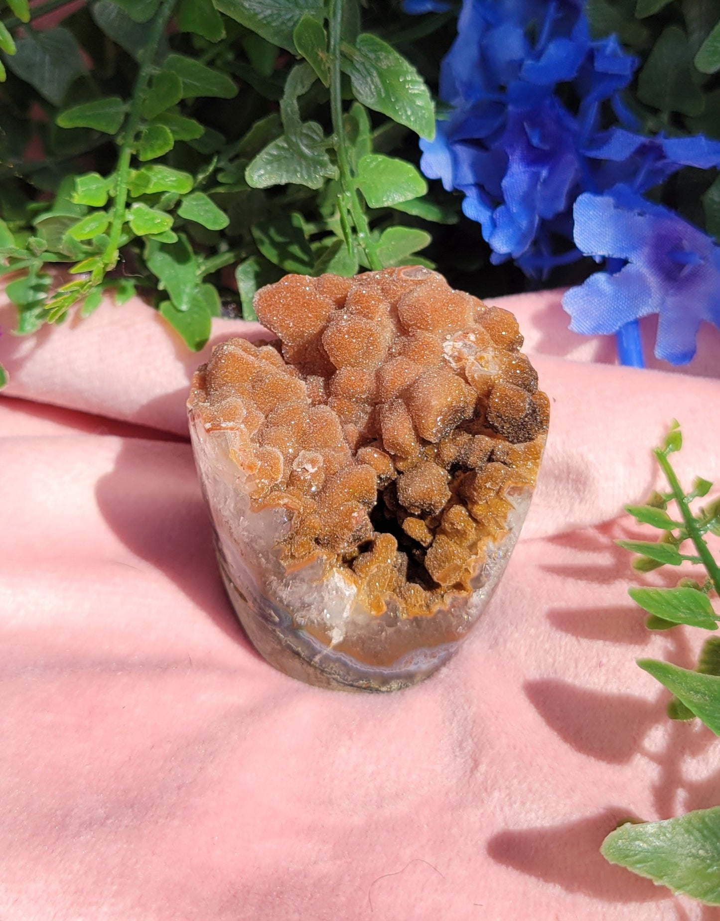 Moody Orange and black sugar druzy cupcake freeform