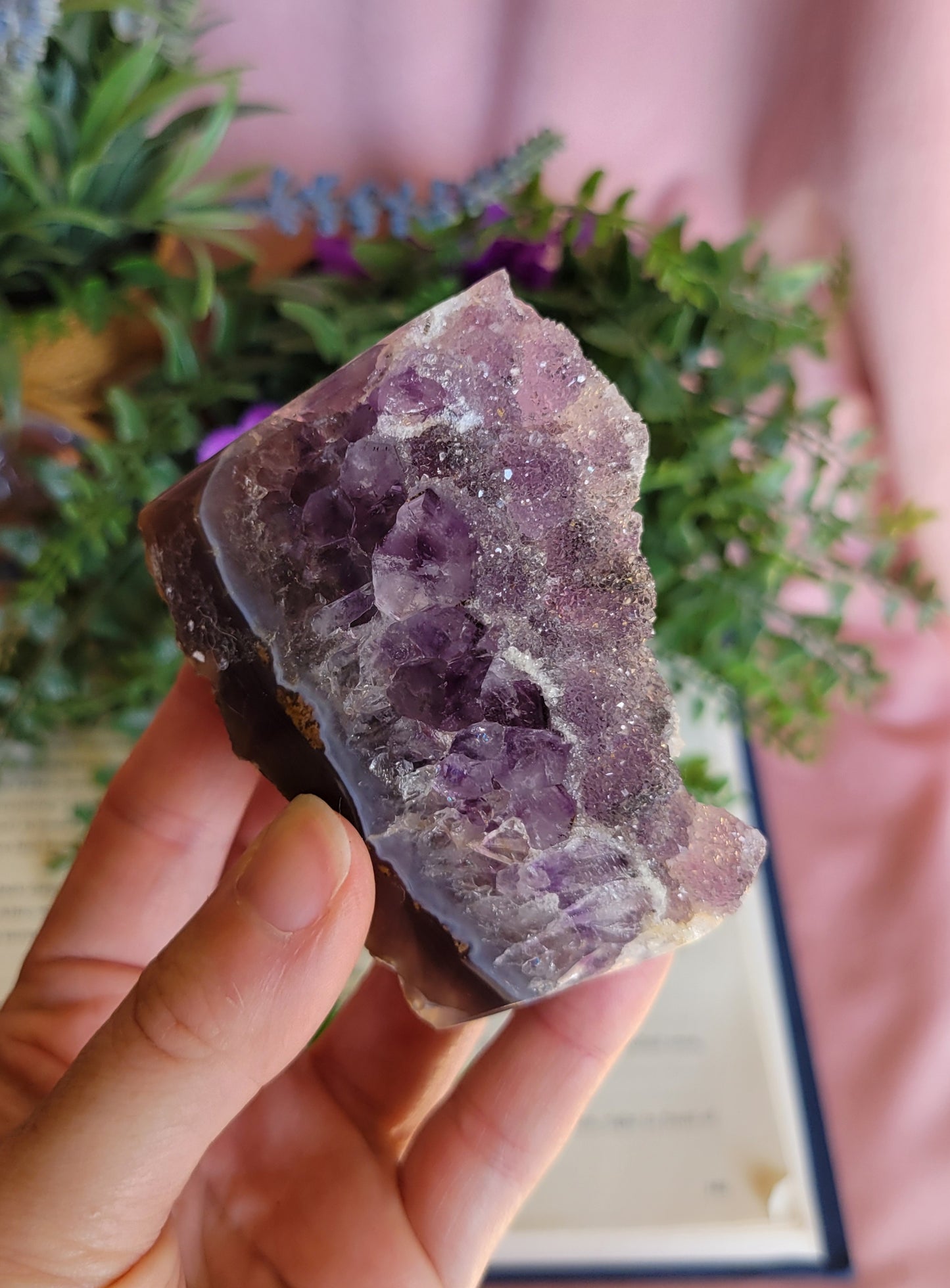 Purple sugar druzy amethyst freeform