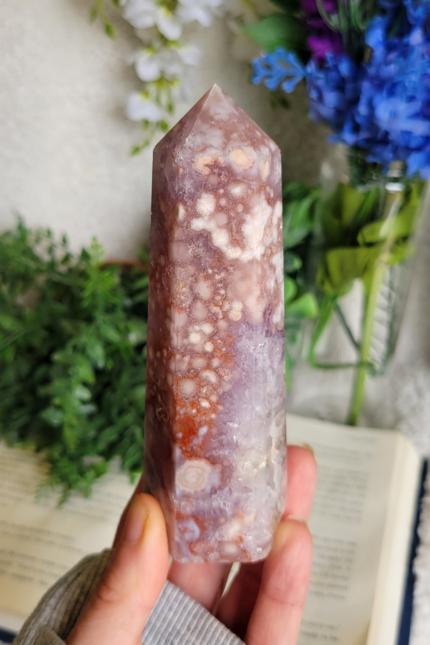 High quality pink amethyst tower