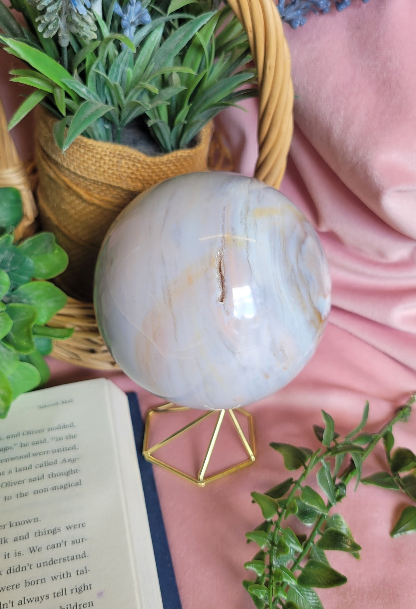 96mm Pastel Sea Jasper sphere