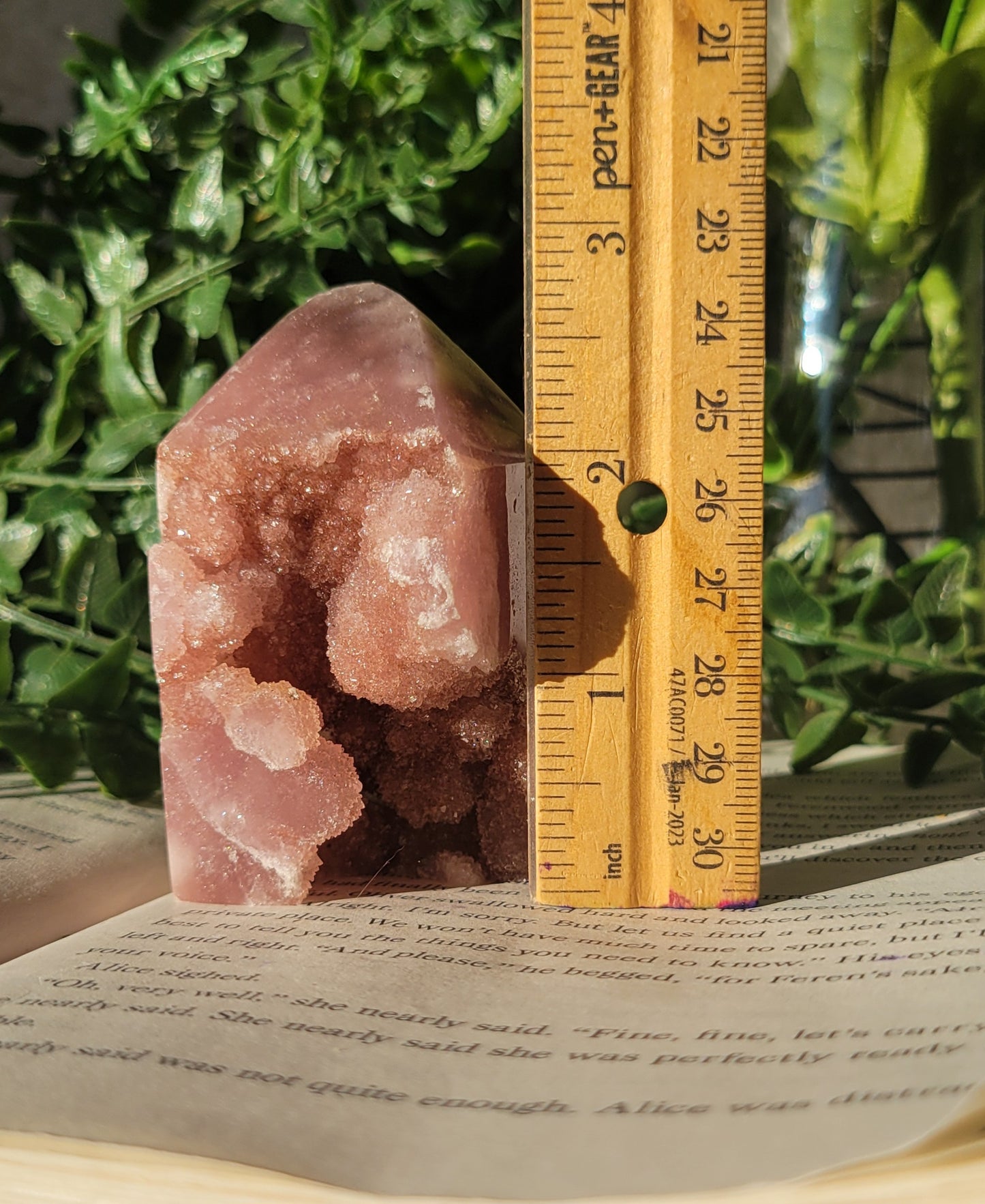 Druzy pink amethyst tower