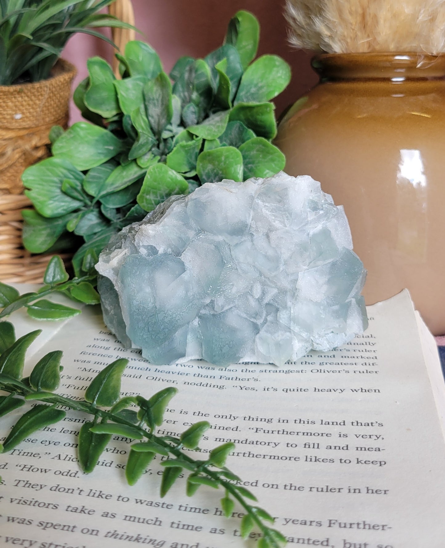 Blue/green sugary fluorite specimen