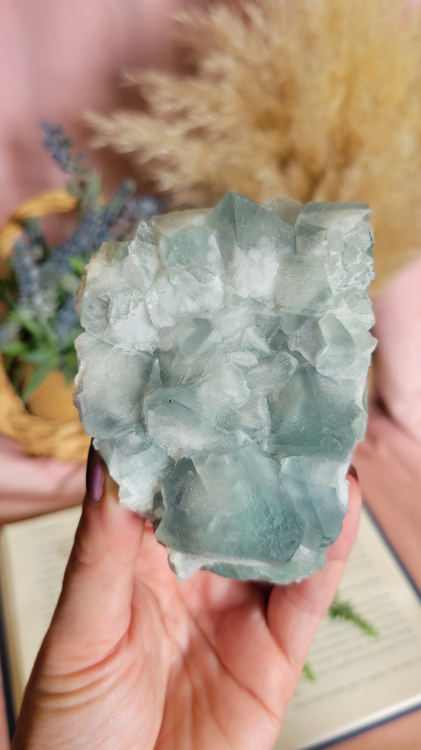 Blue/green sugary fluorite specimen