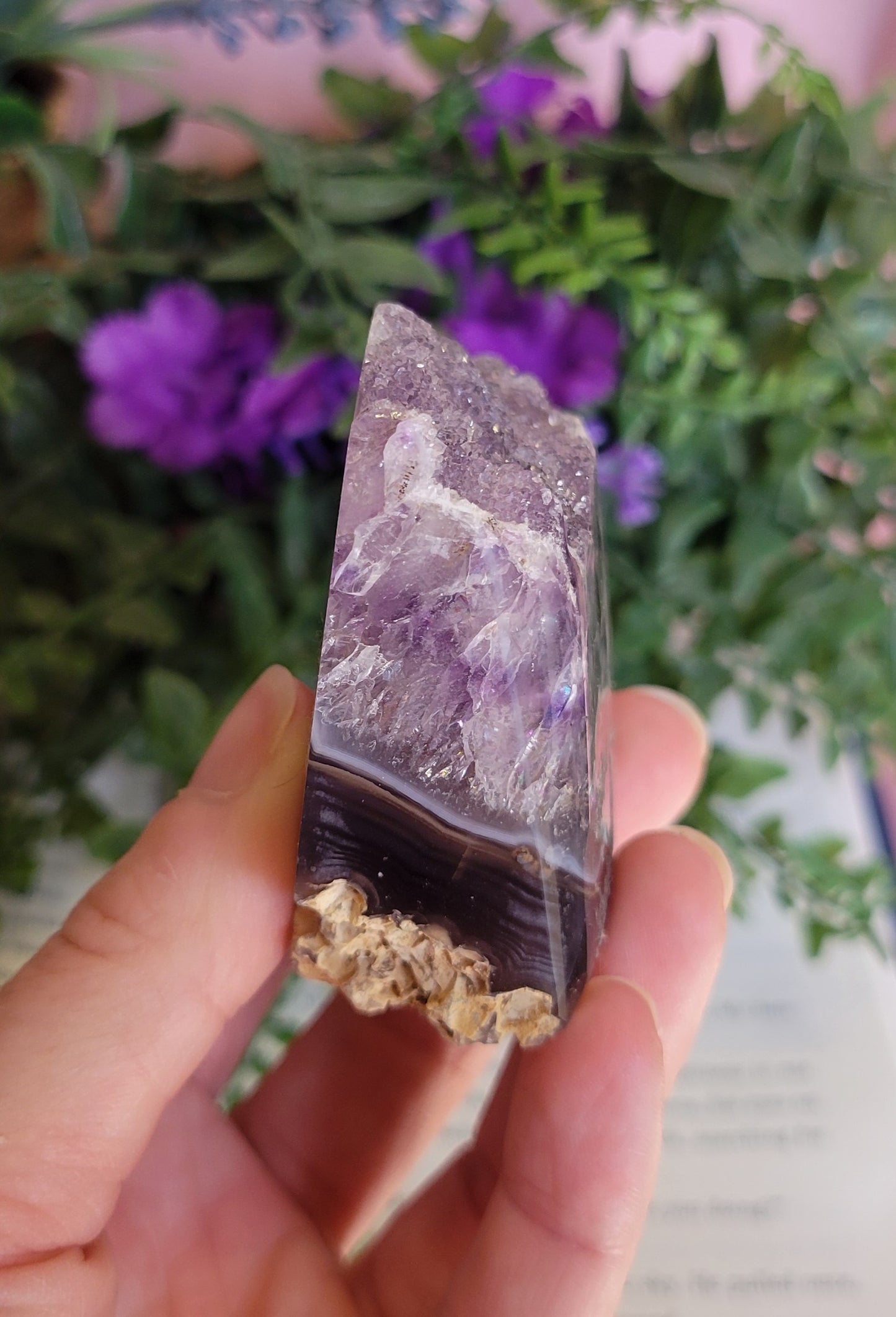 Purple sugar druzy amethyst freeform