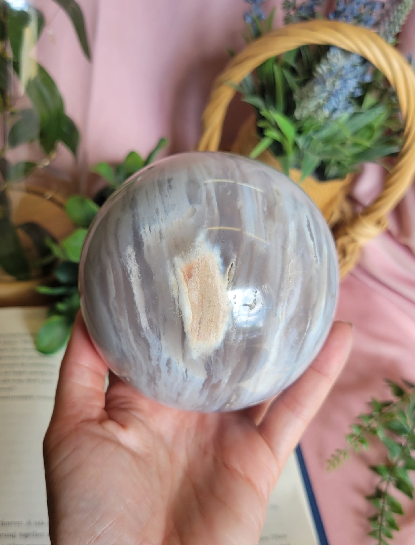 96mm Pastel Sea Jasper sphere