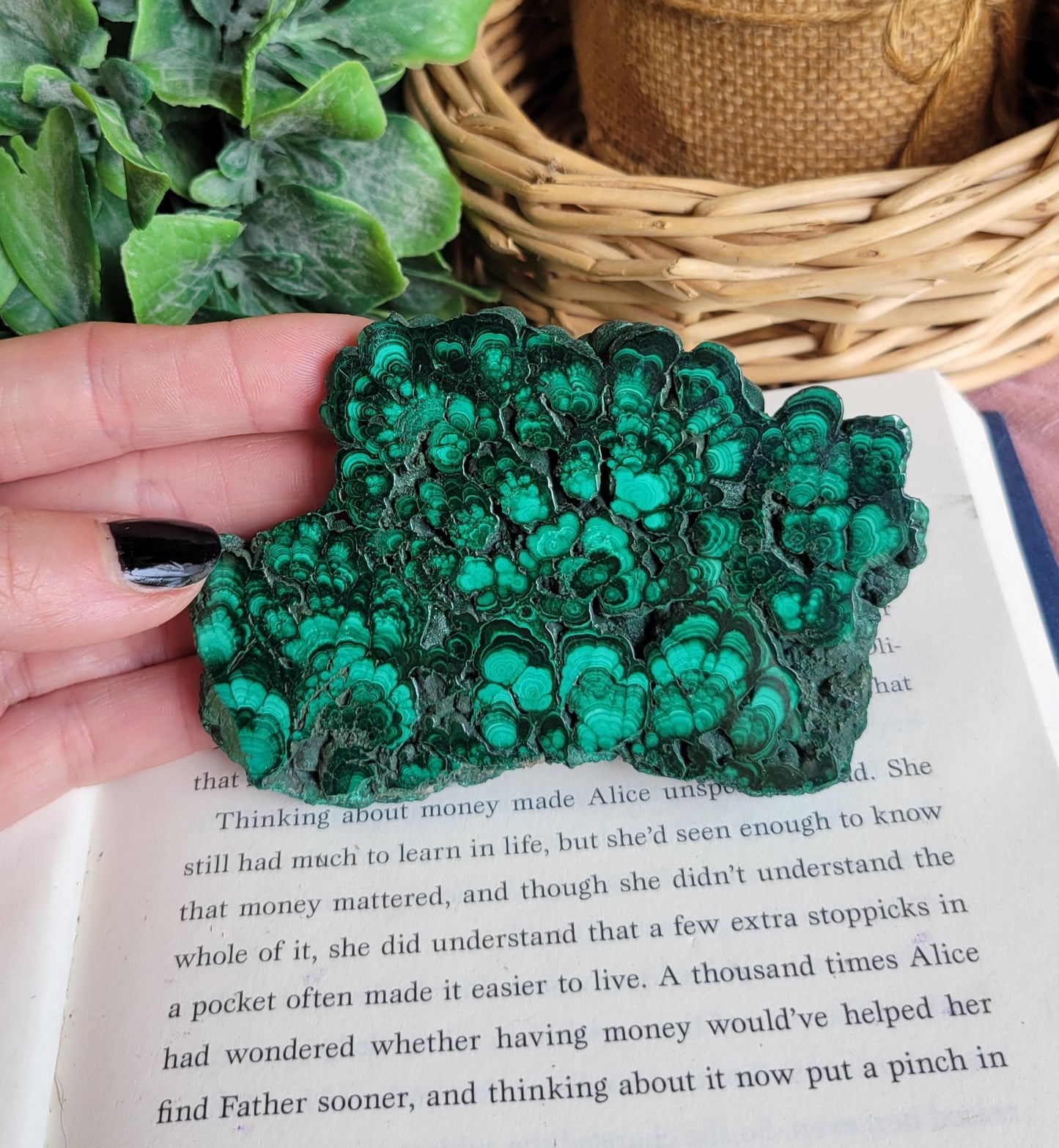 Malachite slab
