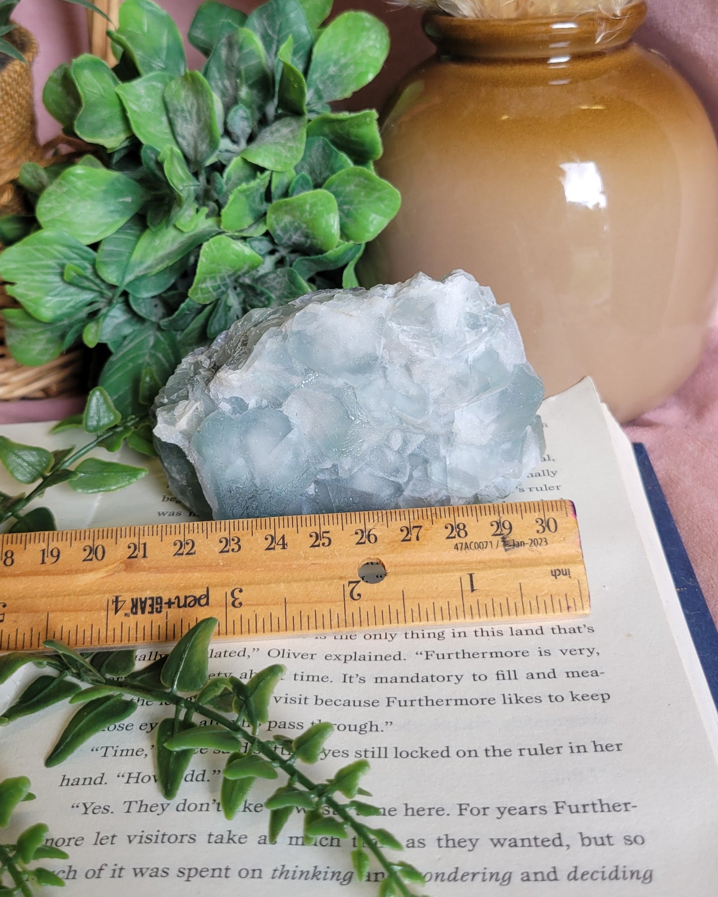 Blue/green sugary fluorite specimen