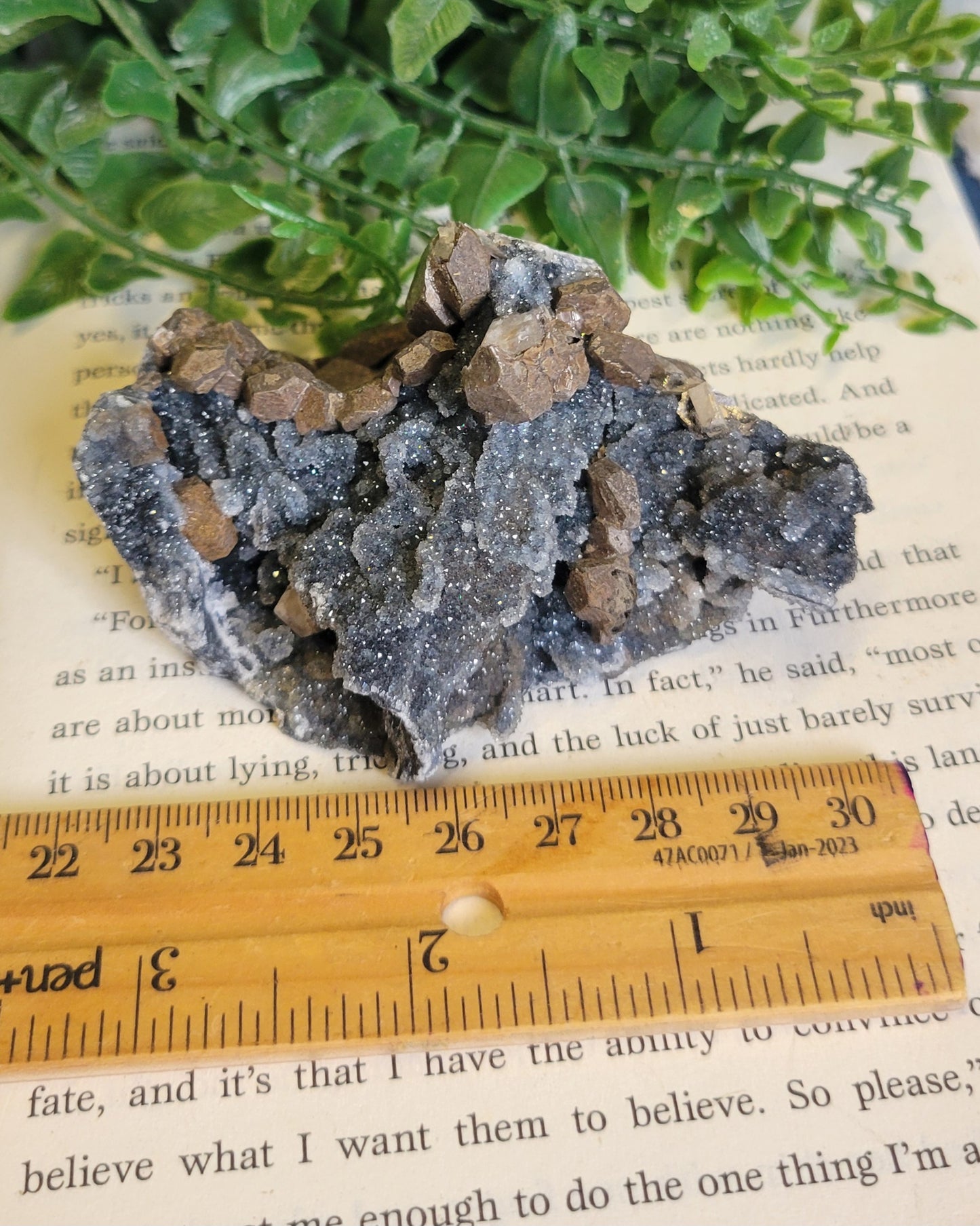 Black calcite druzy chalcedony specimen