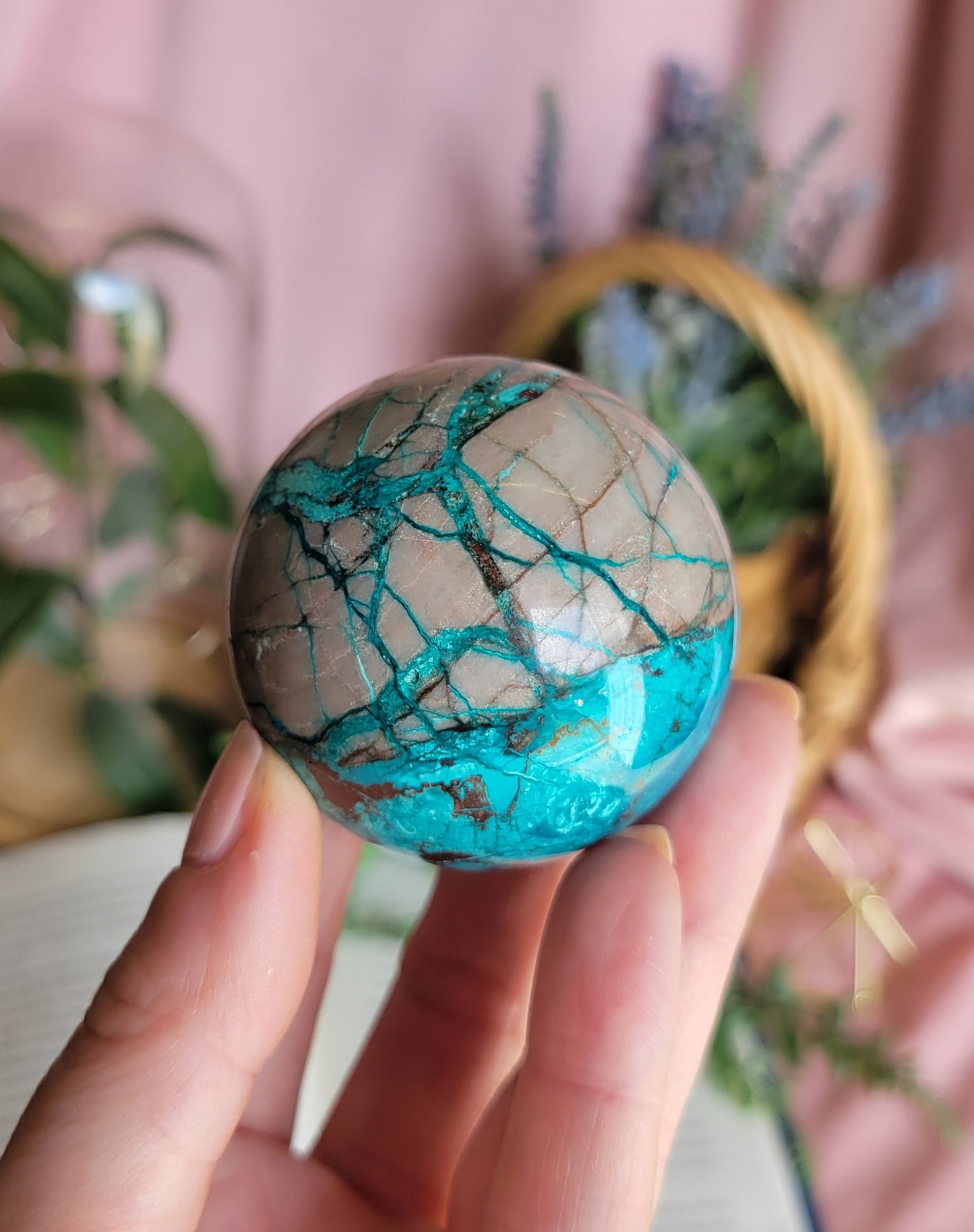49mm Shattuckite chrysocolla sphere