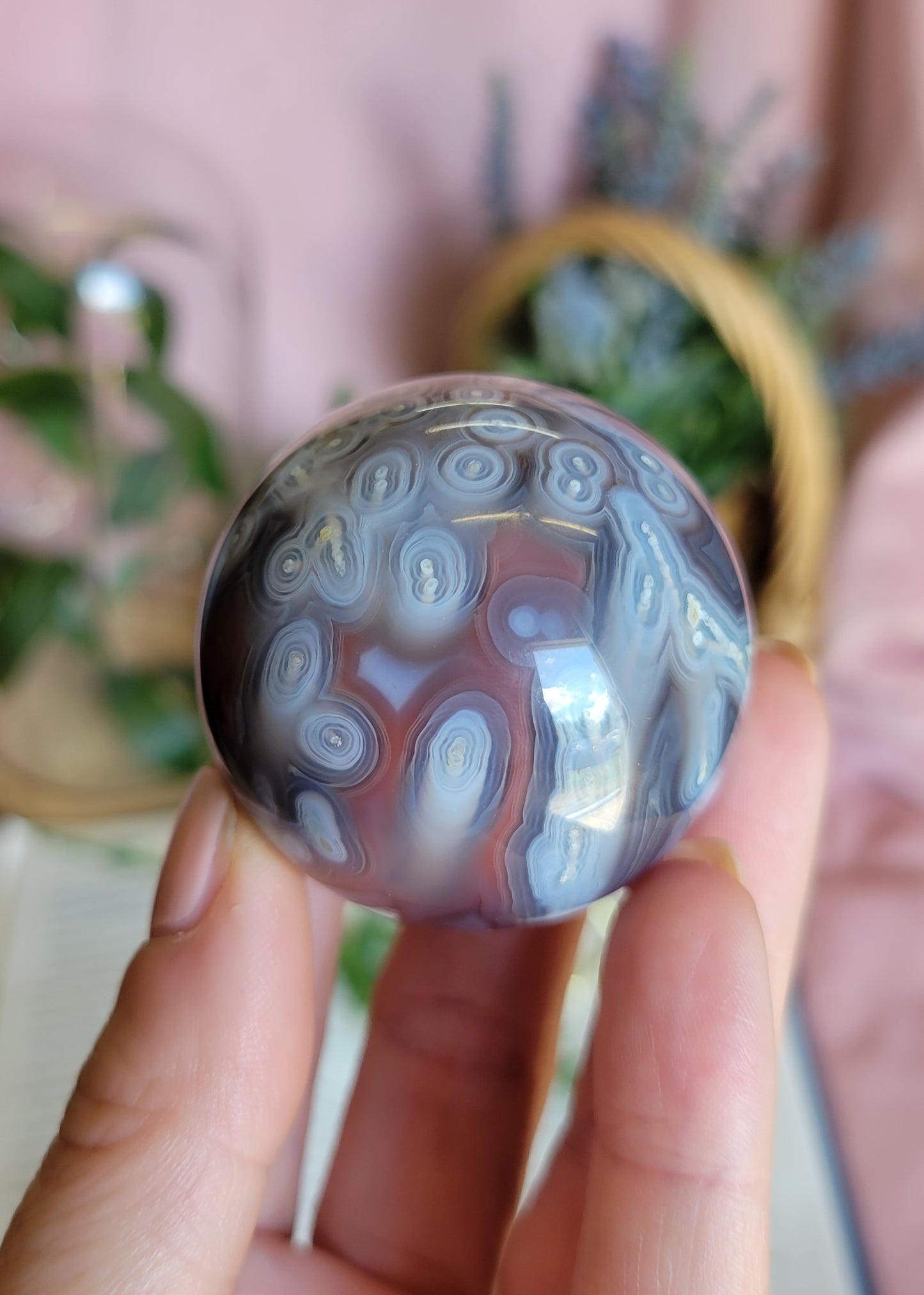 HQ 44mm swazi agate sphere