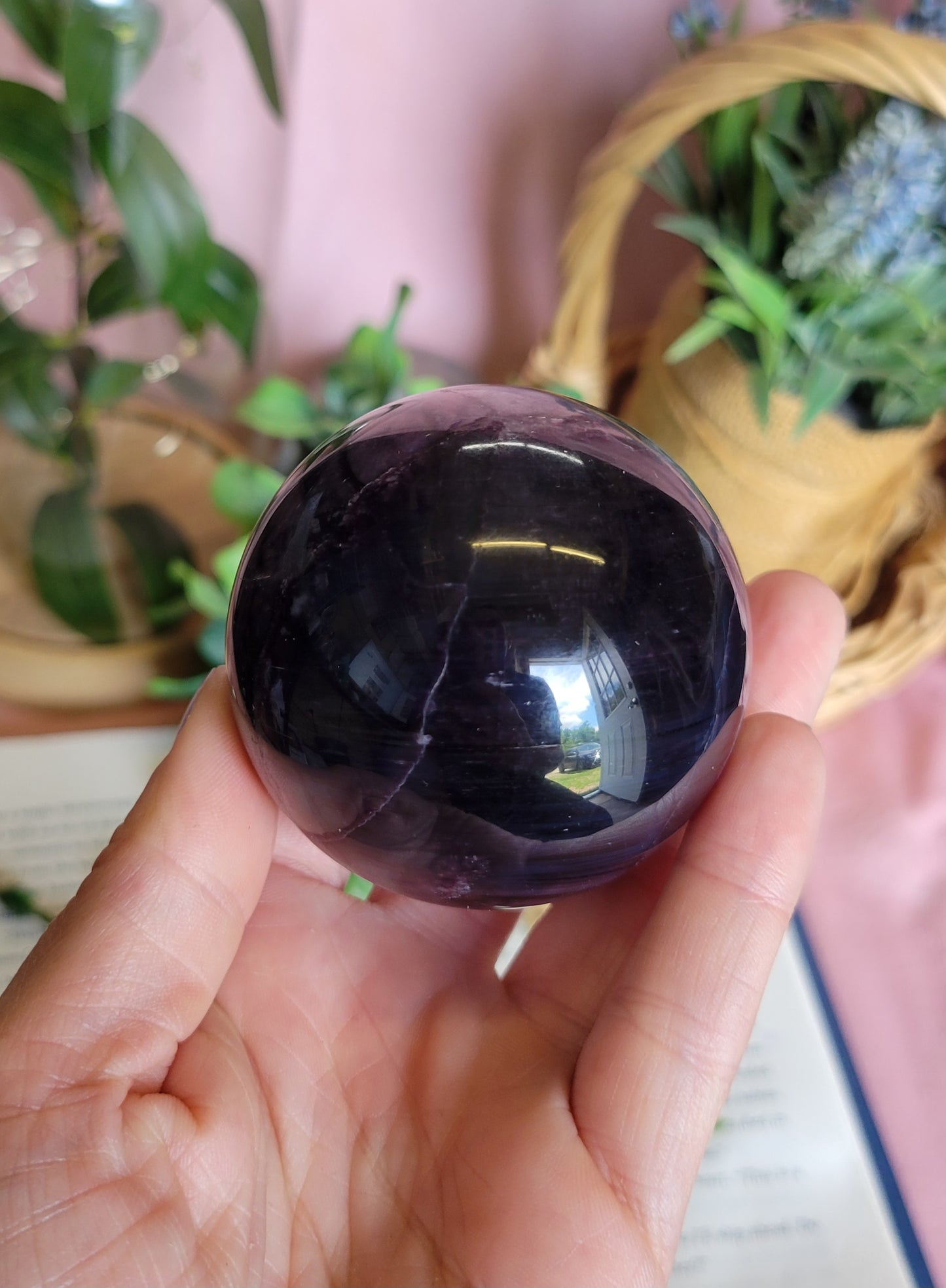 Gem lepidolite sphere 59mm