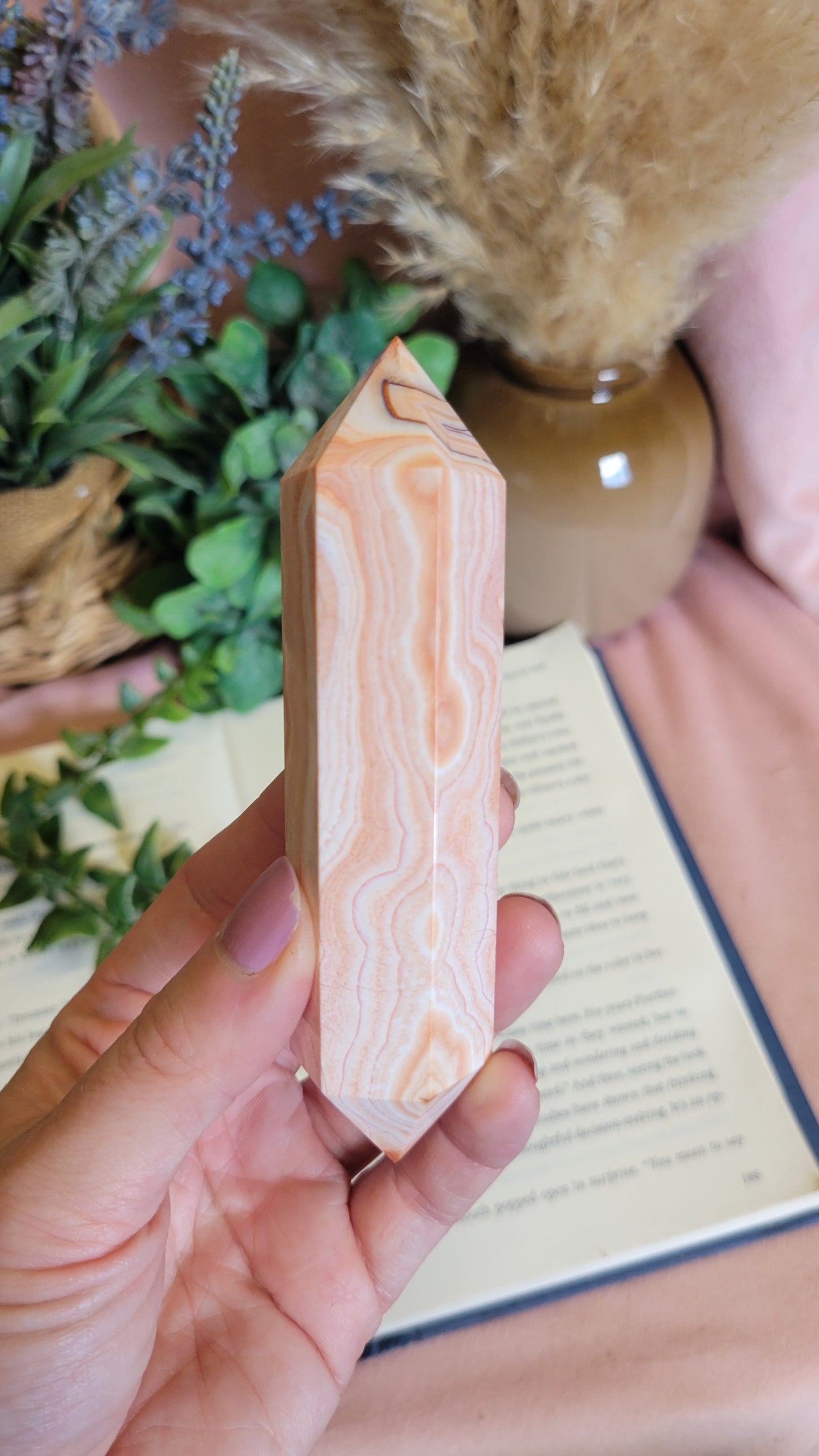 Peachy Obry Banded Carnelian DT