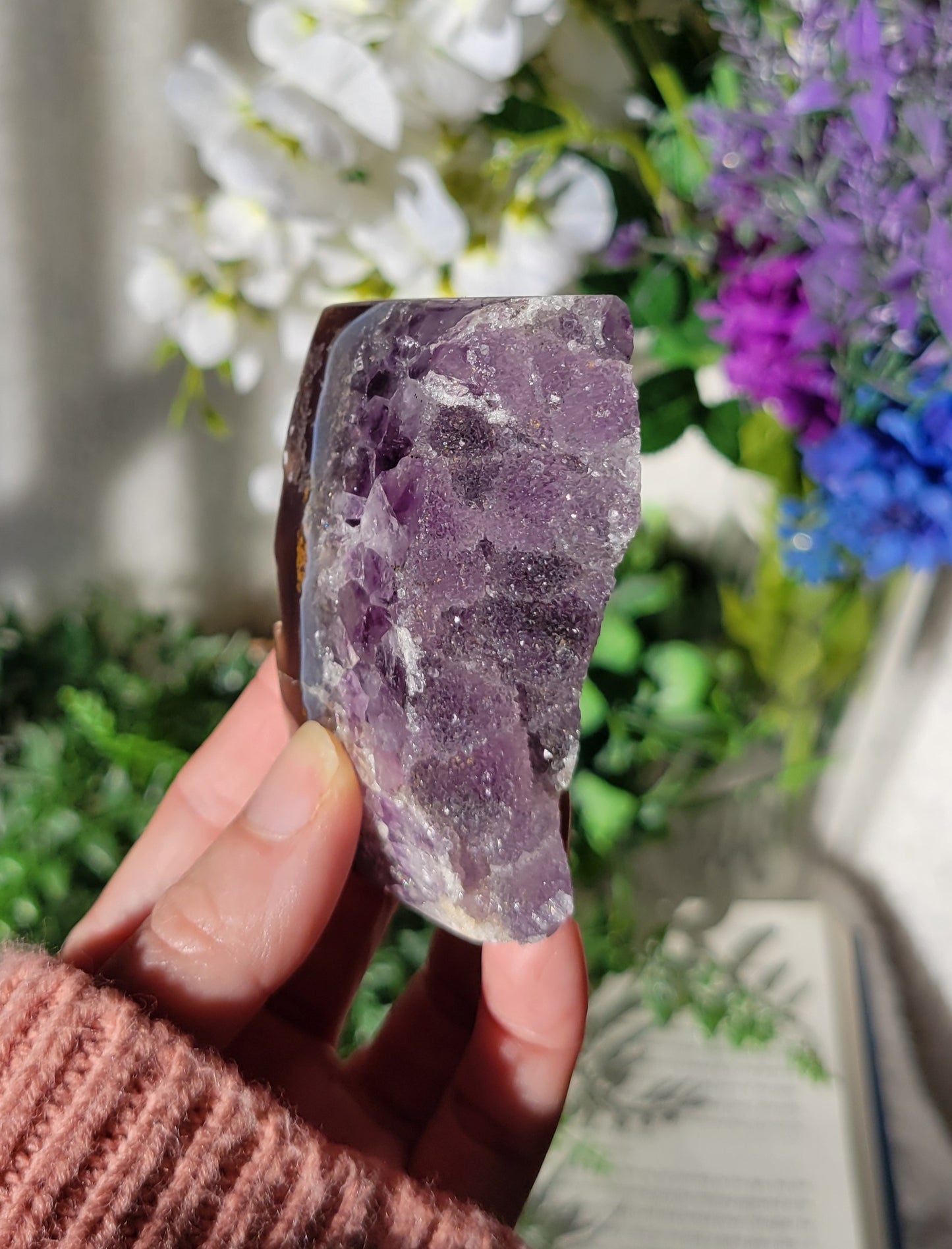 Purple sugar druzy amethyst freeform