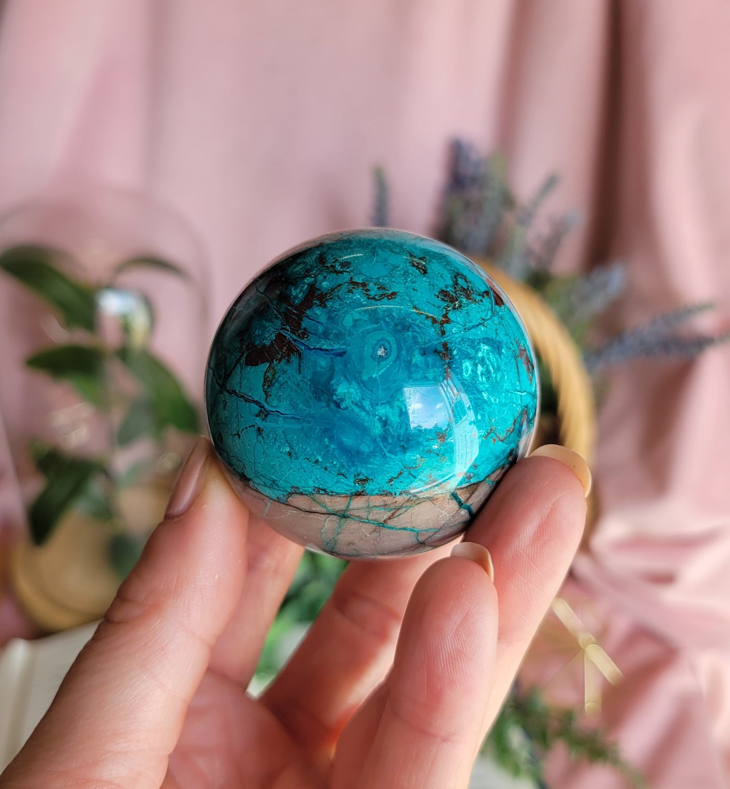 49mm Shattuckite chrysocolla sphere