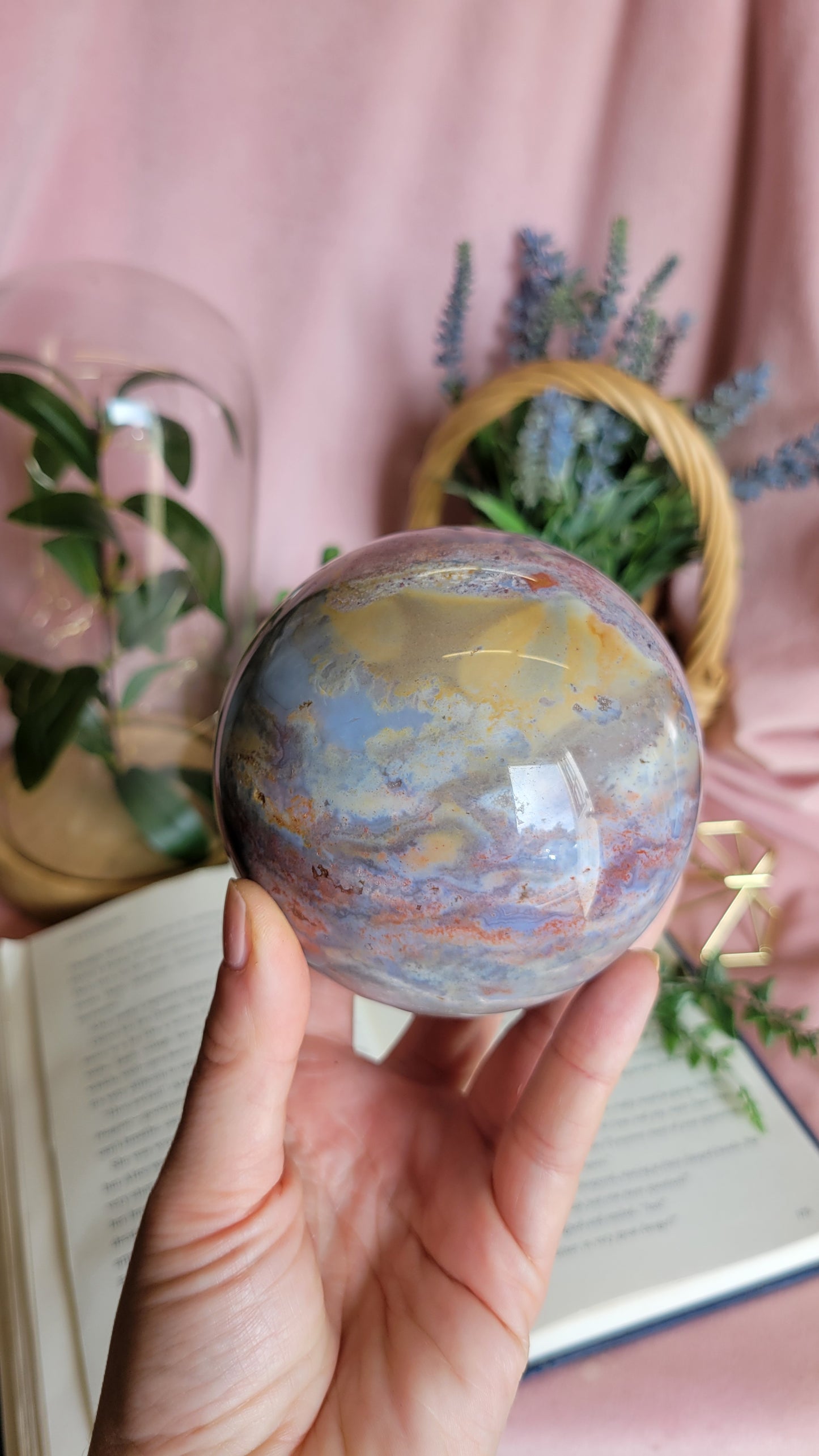 89mm Pastel Sea Jasper Sphere