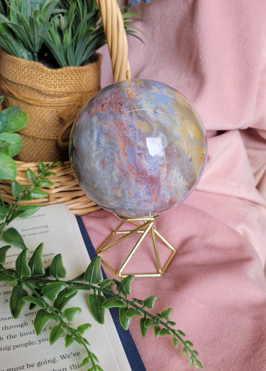 89mm Pastel Sea Jasper Sphere