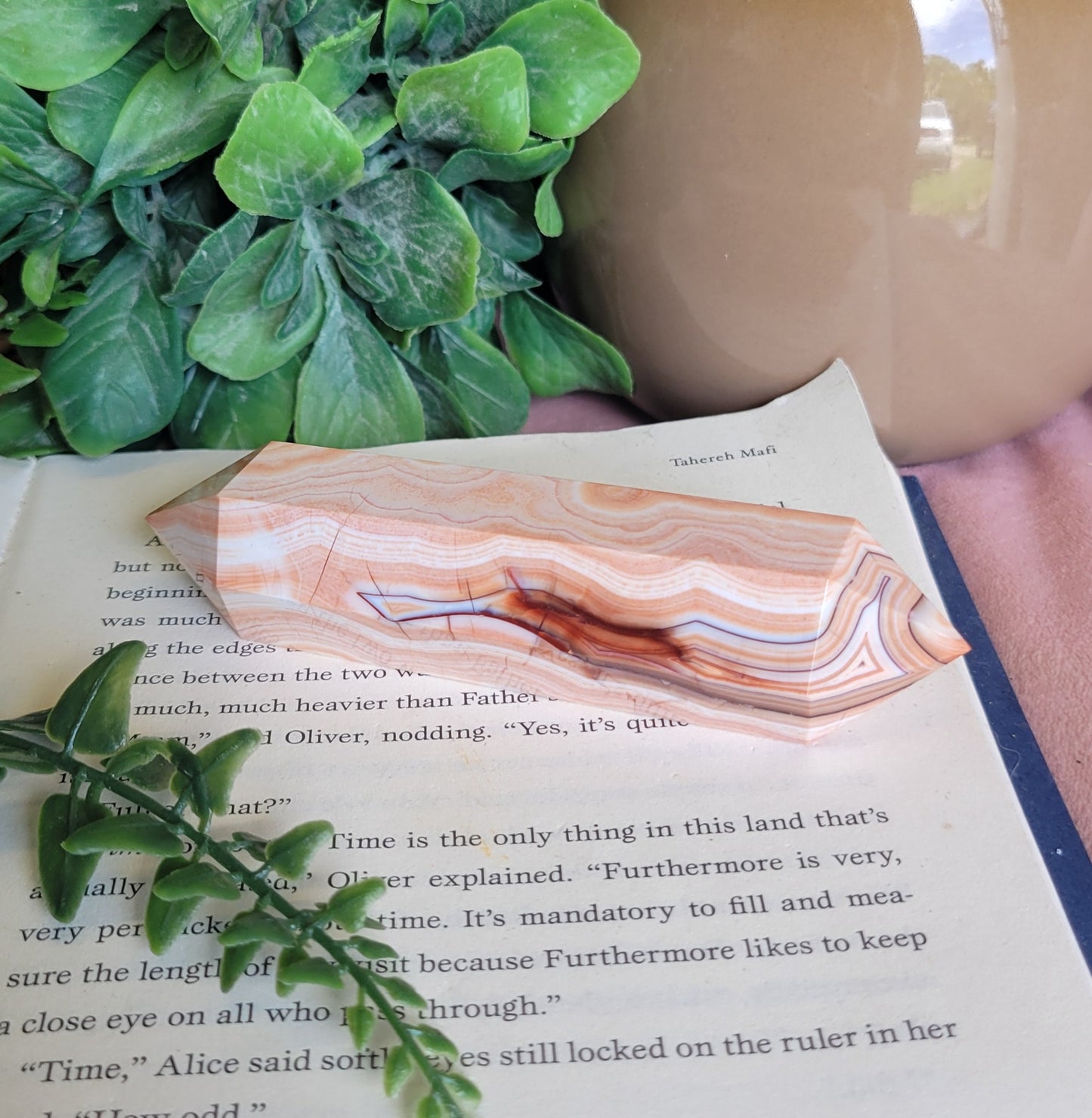 Peachy Obry Banded Carnelian DT